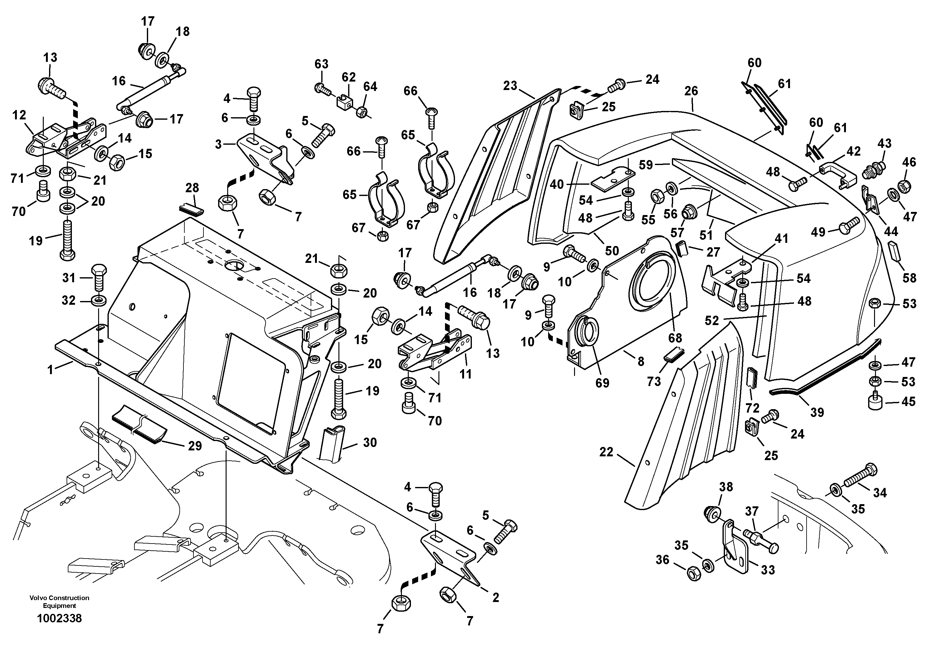 Схема запчастей Volvo L25B - 29771 Engine hood L25B TYPE 175 SER NO - 0499