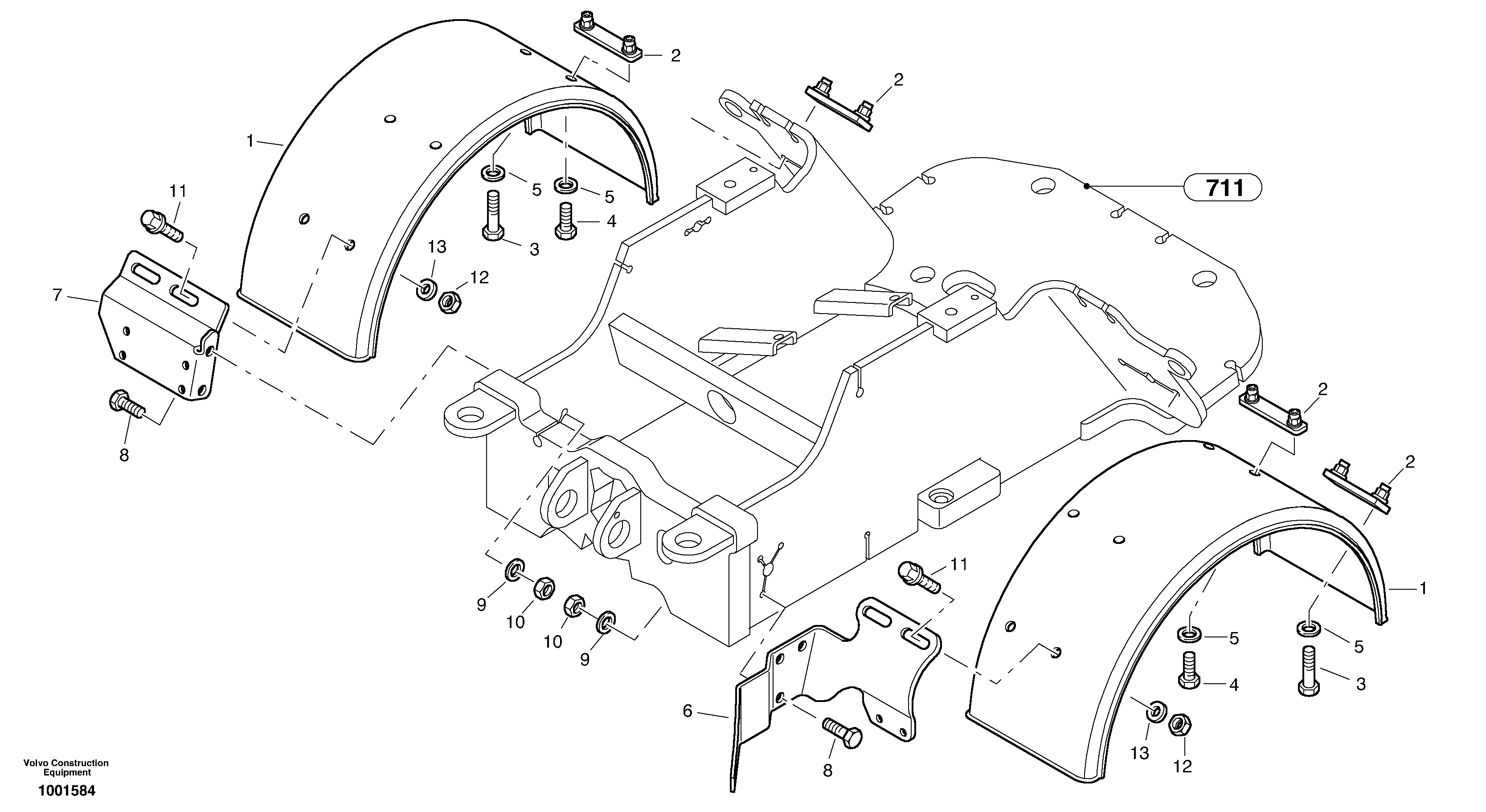 Схема запчастей Volvo L25B - 29780 Mudflap rear L25B TYPE 175 SER NO - 0499
