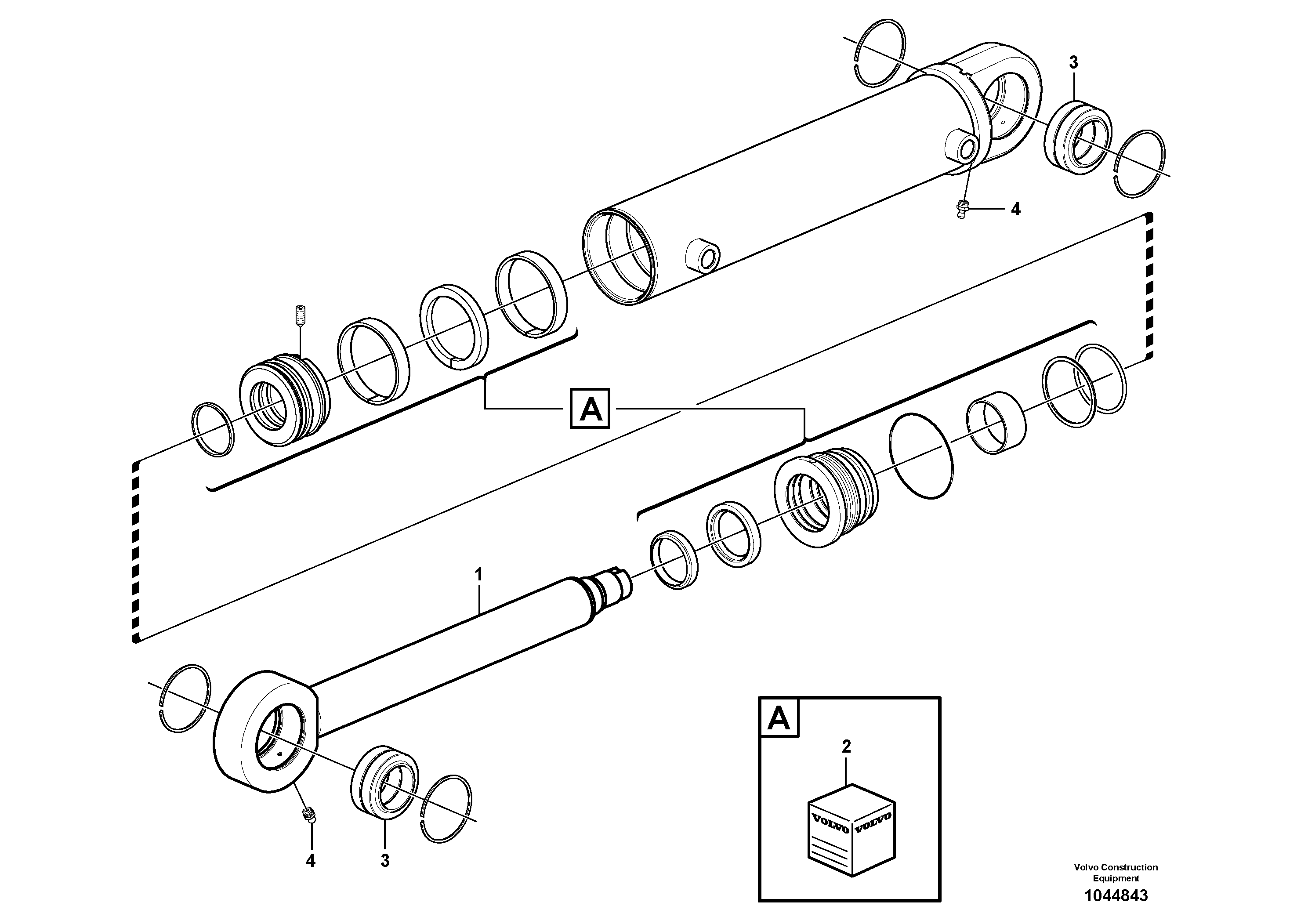 Схема запчастей Volvo L50F - 40824 Hydraulic cylinder, tilt L50F