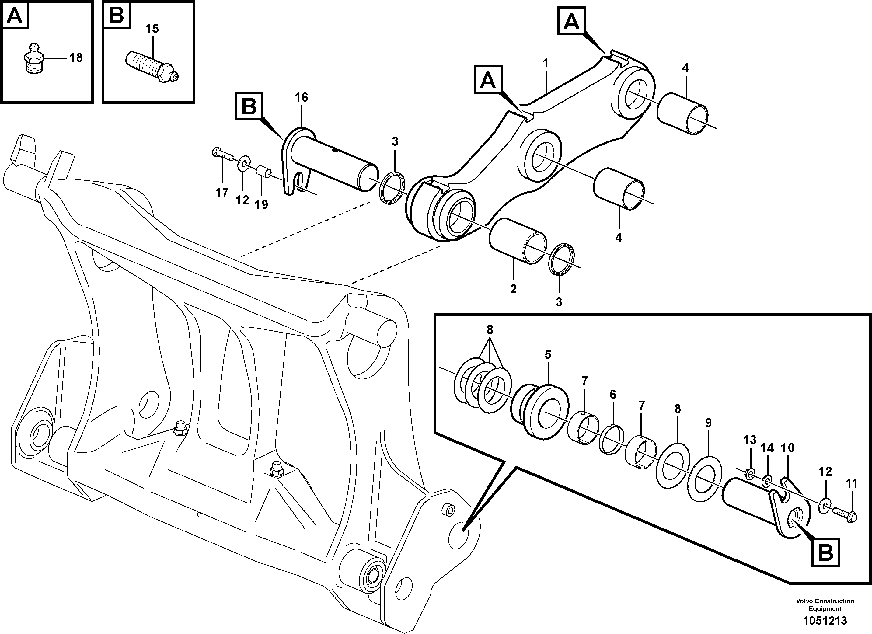 Схема запчастей Volvo L50F - 53695 Assemble attachment bracket L50F