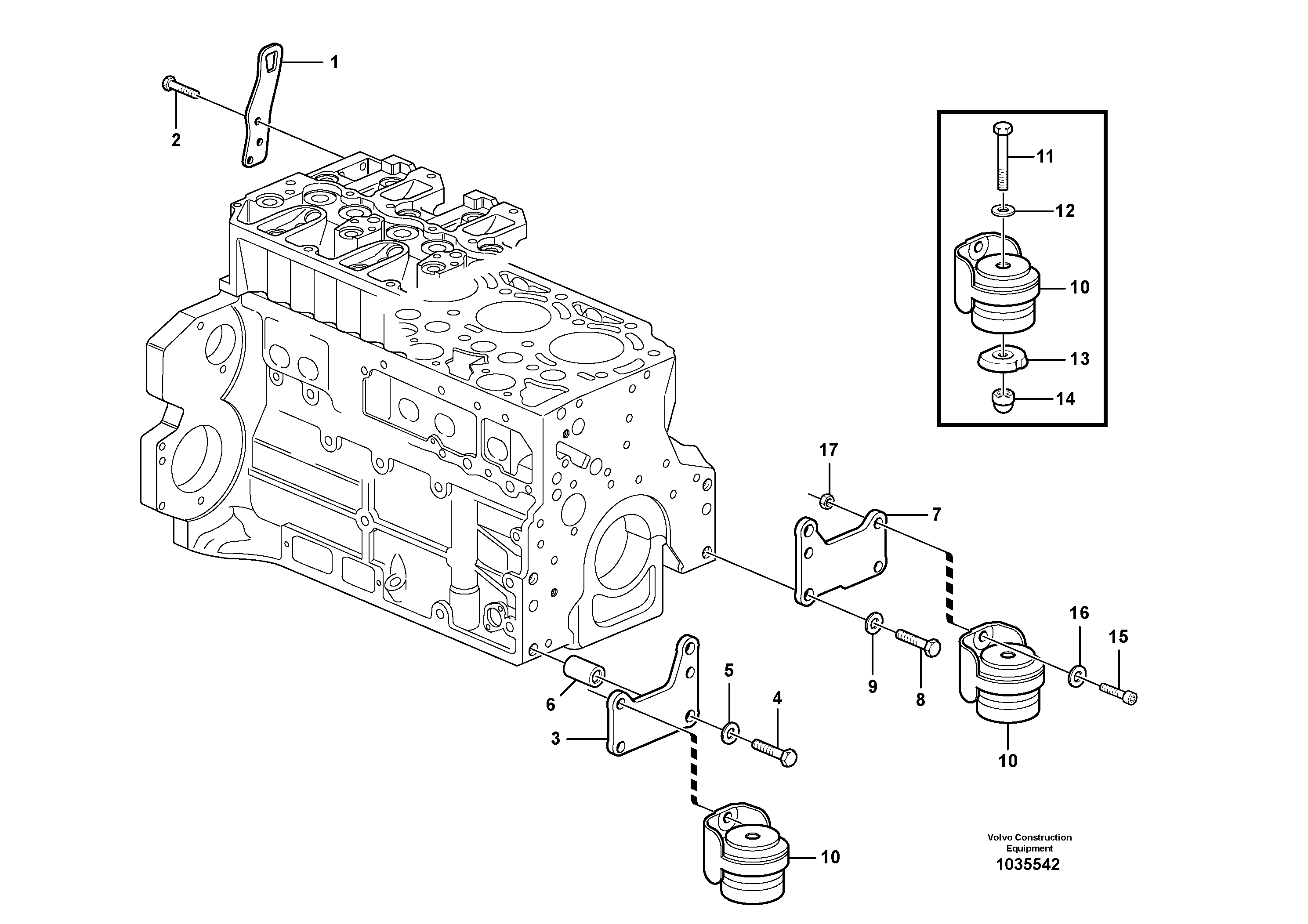 Схема запчастей Volvo L50F - 49379 Установка двигателя L50F