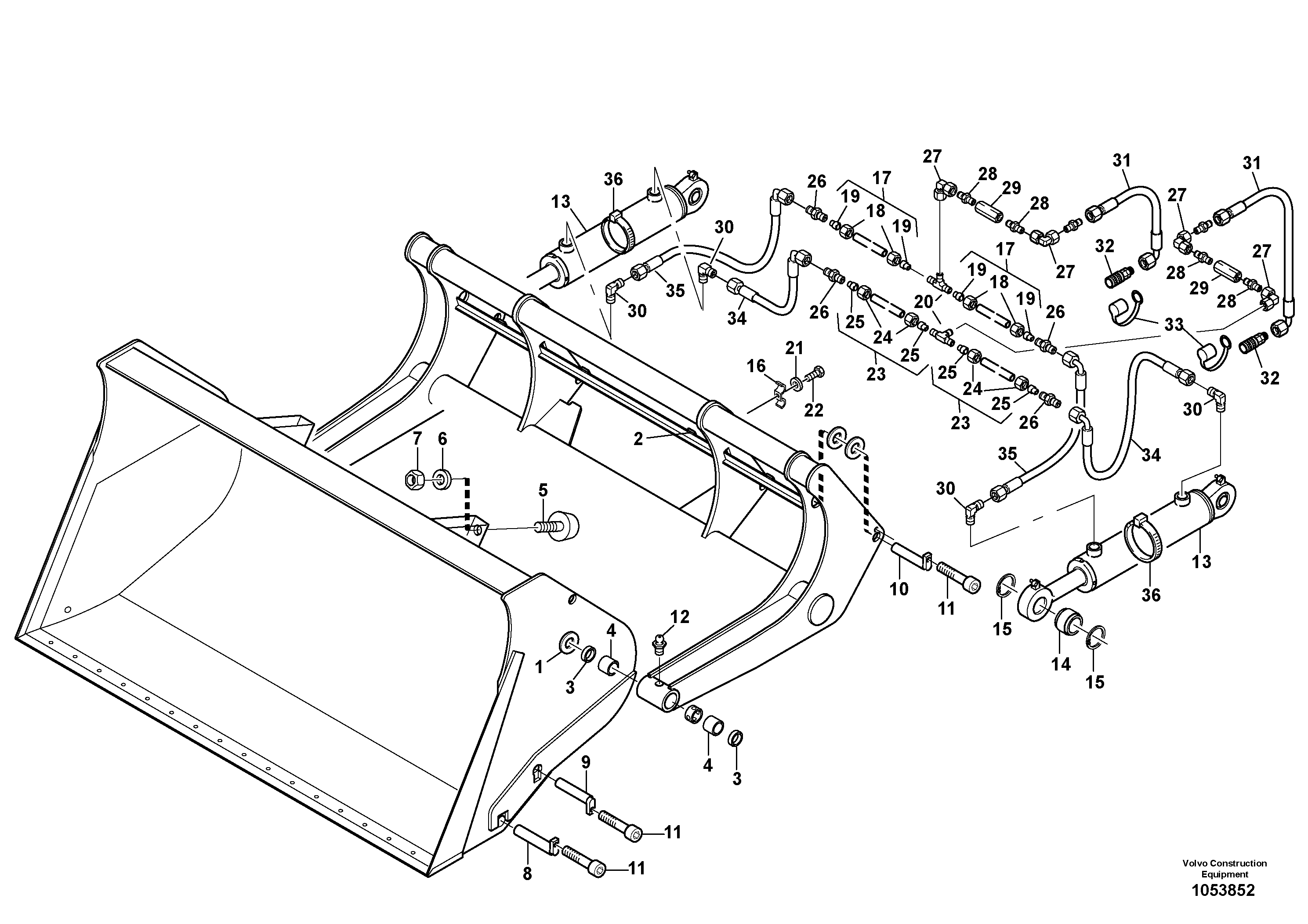 Схема запчастей Volvo L50F - 100041 High-tipping bucket ATTACHMENTS ATT. COMPACT WHEEL LOADERS GEN. F