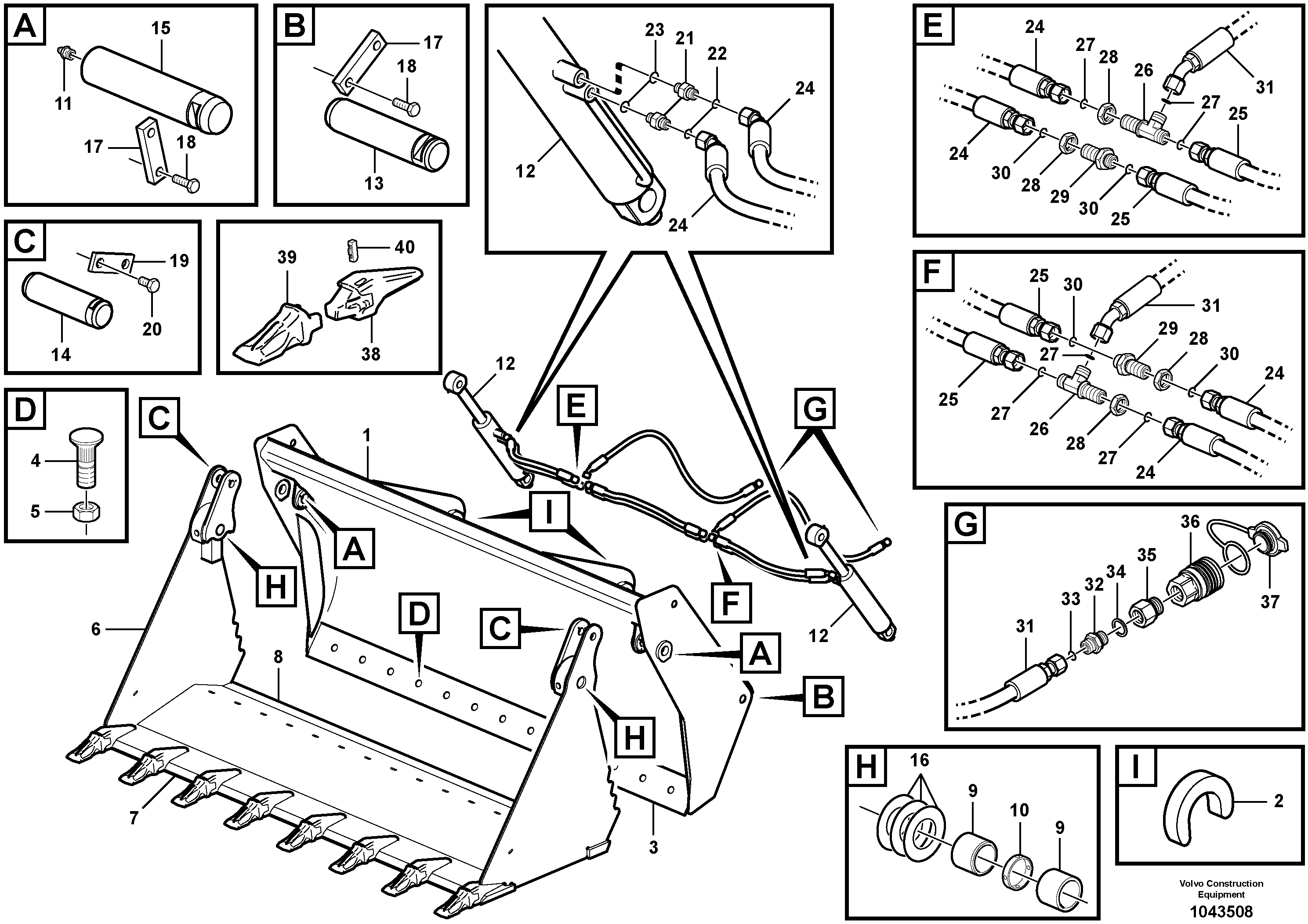 Схема запчастей Volvo L50F - 101290 Multi-purpose bucket ATTACHMENTS ATT. COMPACT WHEEL LOADERS GEN. F