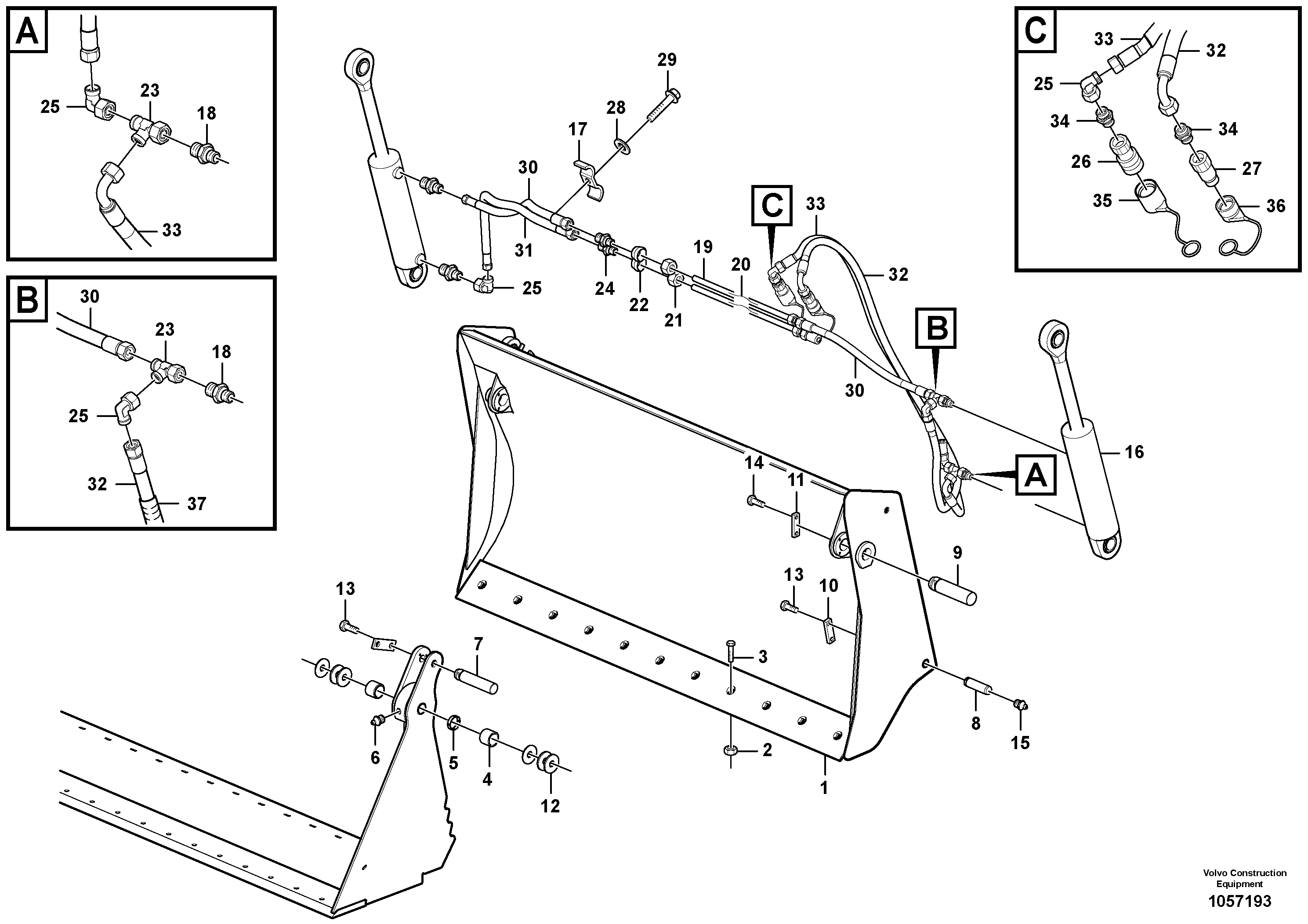 Схема запчастей Volvo L50F - 97963 Multi-purpose bucket ATTACHMENTS ATT. COMPACT WHEEL LOADERS GEN. F