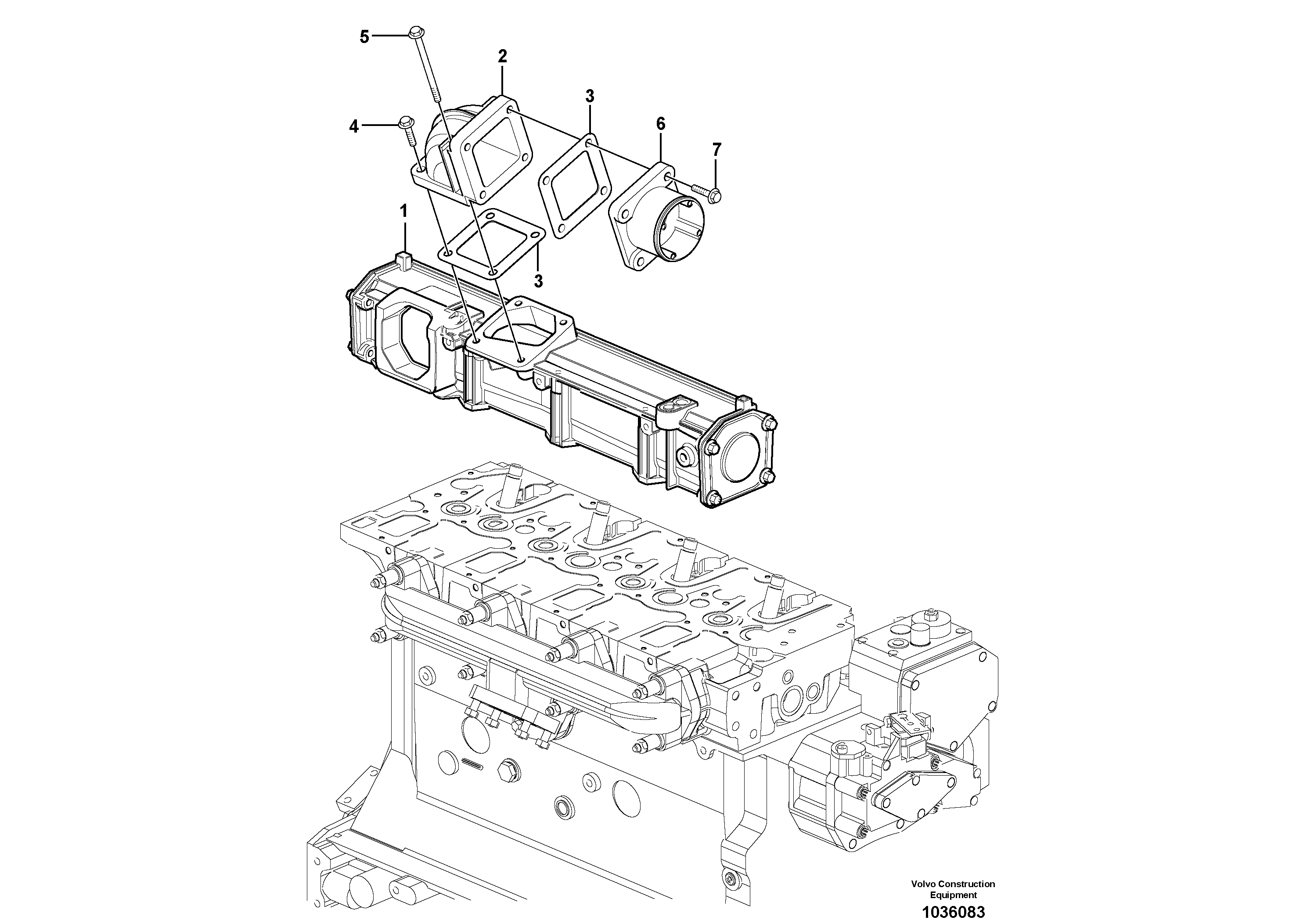 Схема запчастей Volvo L50F - 49634 Inlet manifold L50F