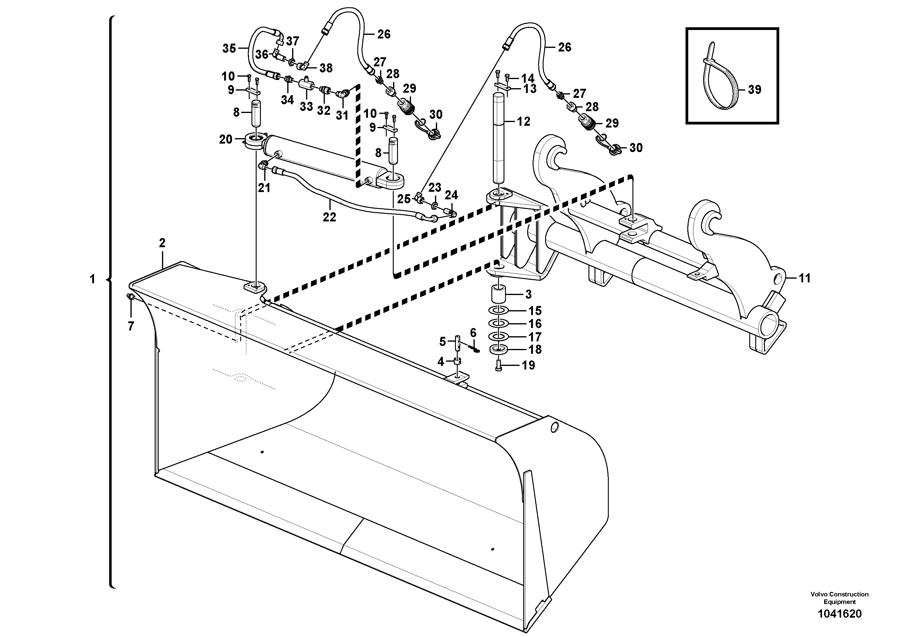 Схема запчастей Volvo L50F - 106399 Side tip bucket ATTACHMENTS ATT. COMPACT WHEEL LOADERS GEN. F