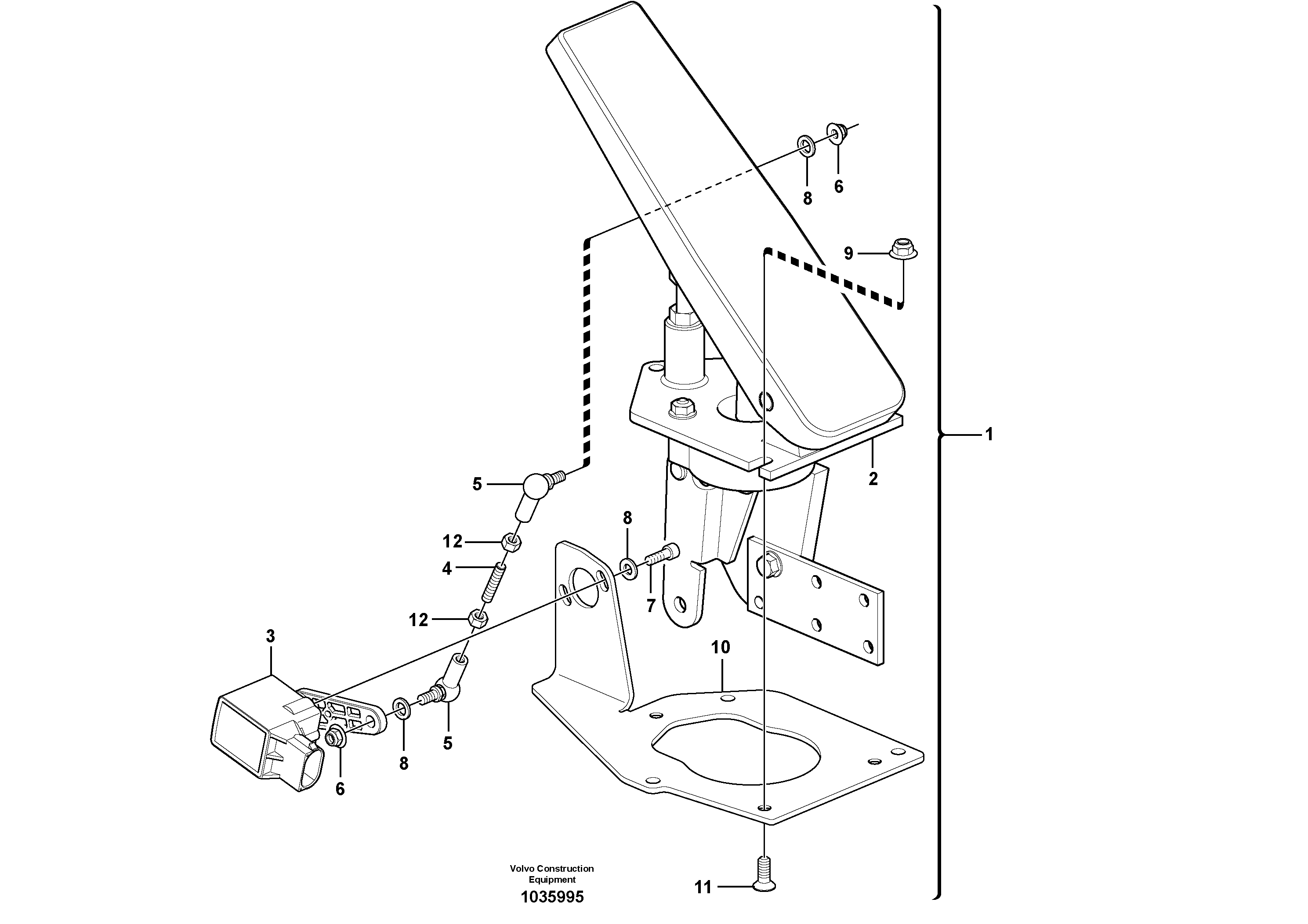 Схема запчастей Volvo L50F - 62250 Pedal L50F