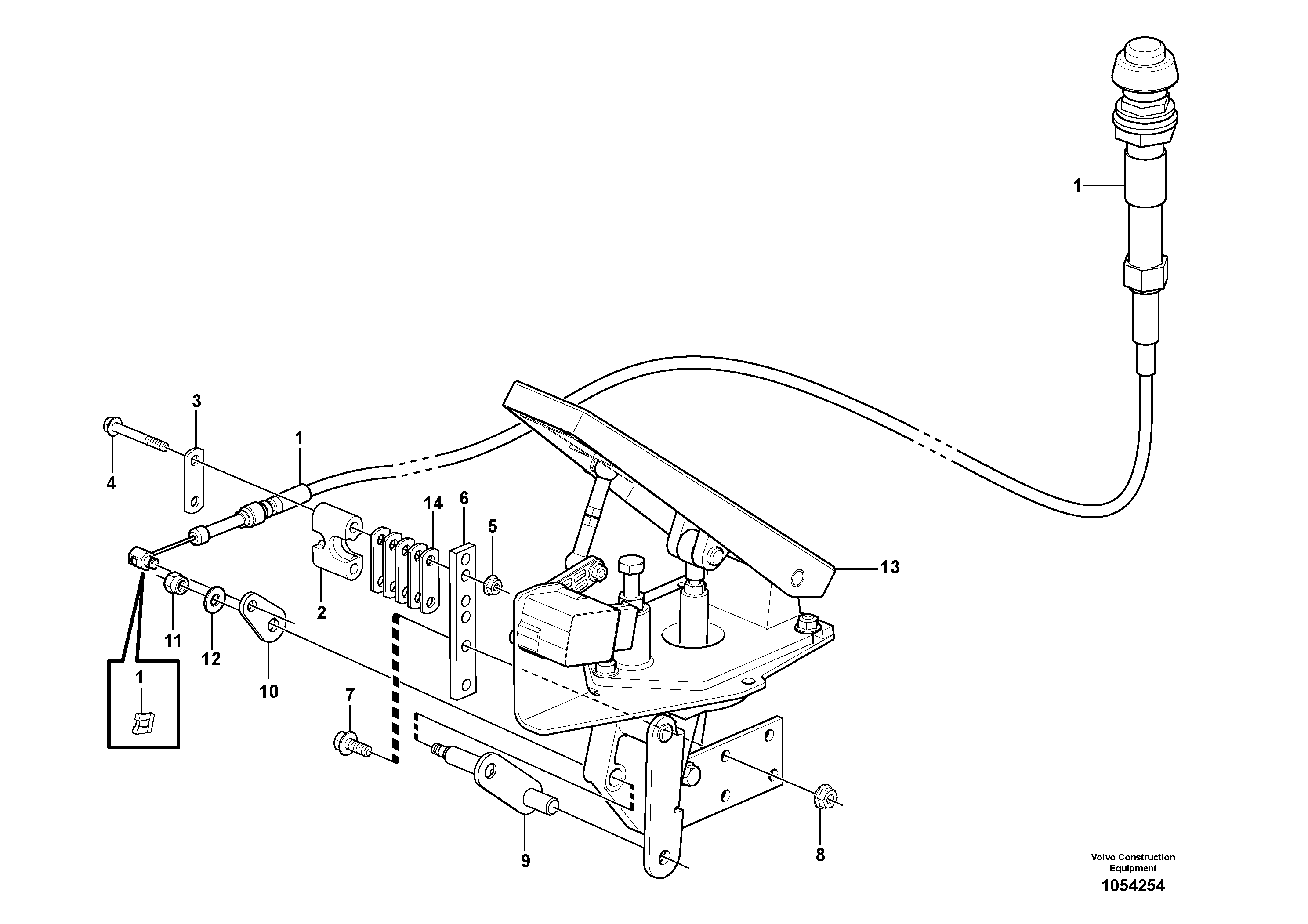 Схема запчастей Volvo L50F - 51822 Hand throttle L50F