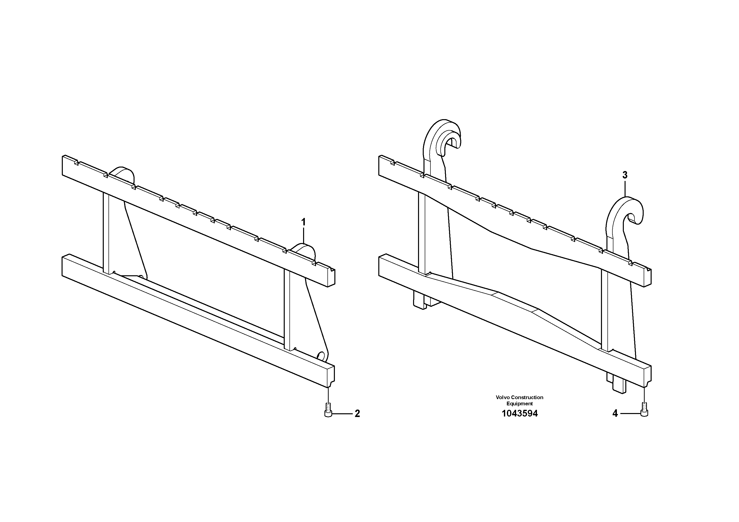 Схема запчастей Volvo L50F - 98262 Fork frame ATTACHMENTS ATT. COMPACT WHEEL LOADERS GEN. F