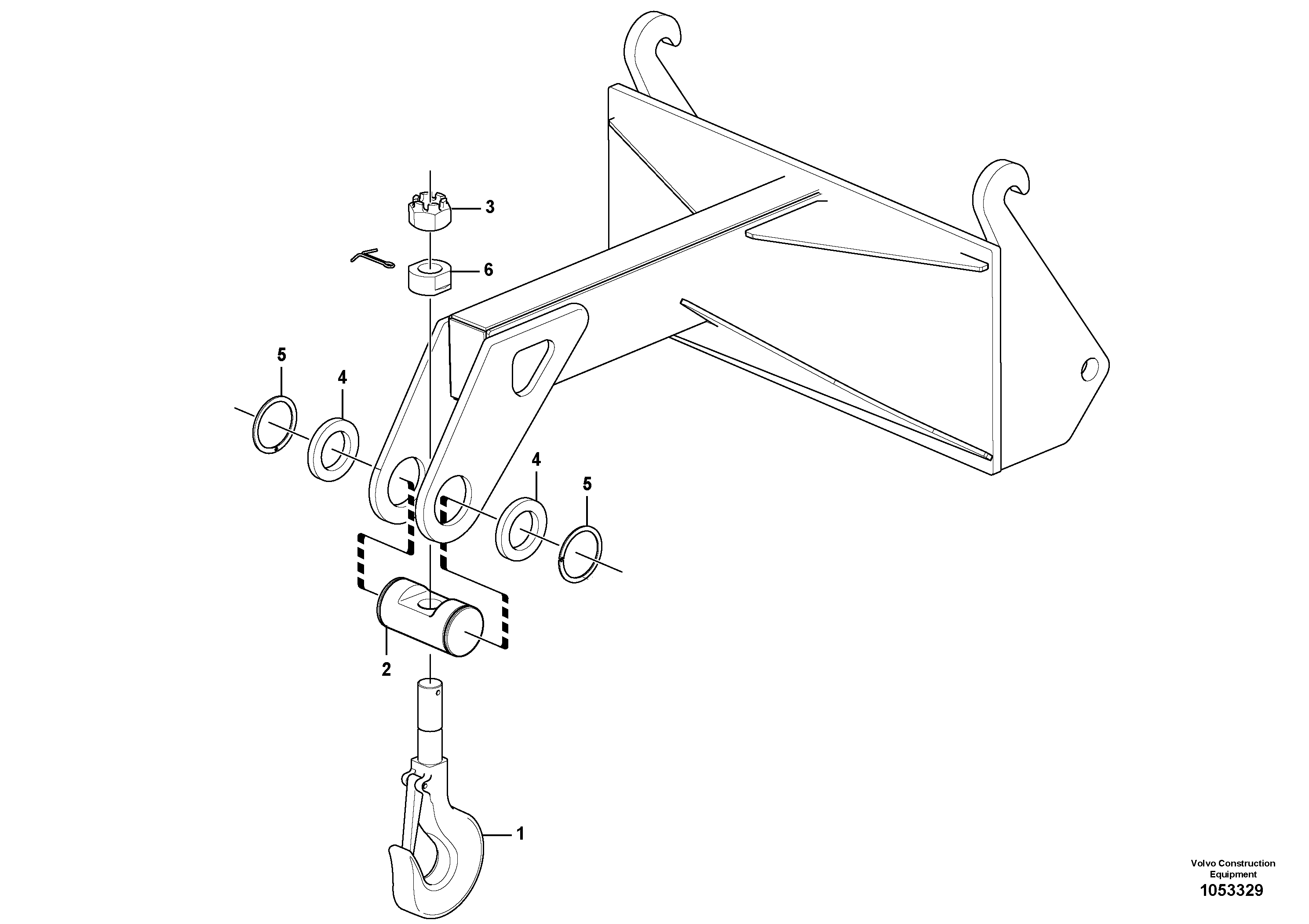 Схема запчастей Volvo L50F - 106389 Load hook ATTACHMENTS ATT. COMPACT WHEEL LOADERS GEN. F