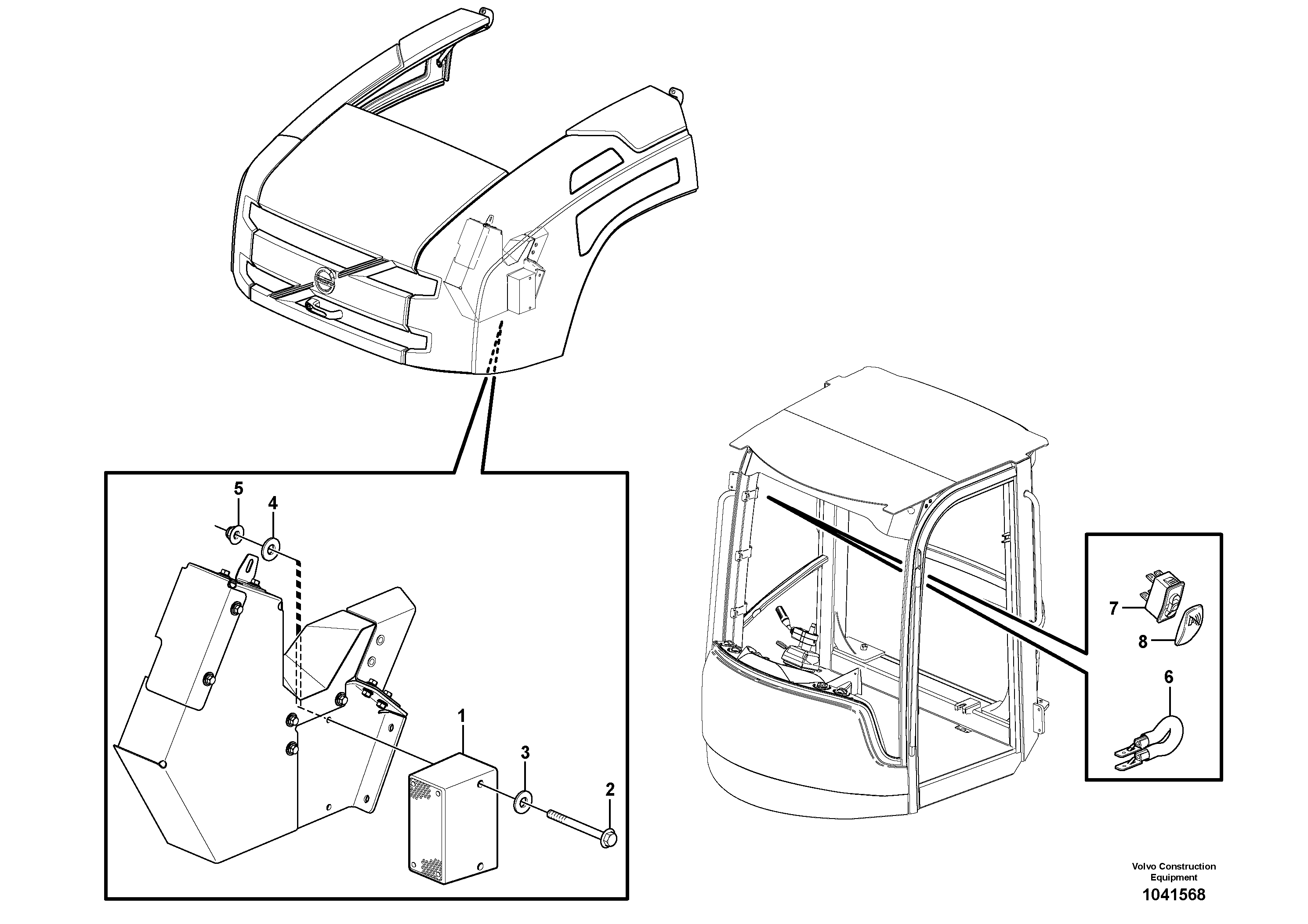 Схема запчастей Volvo L50F - 101977 Back-up alarm L50F