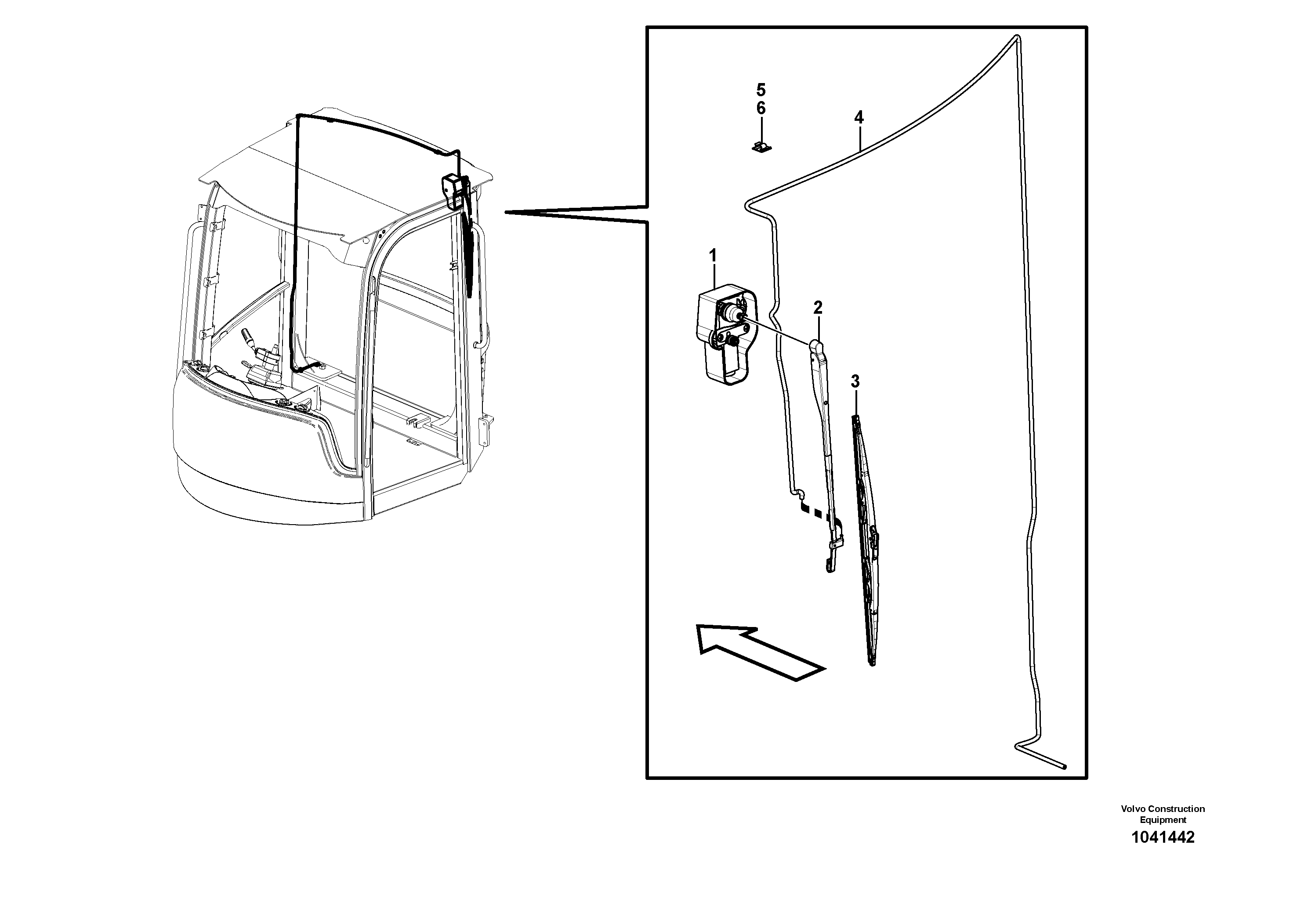 Схема запчастей Volvo L50F - 59658 Windshield wiper, rear L50F