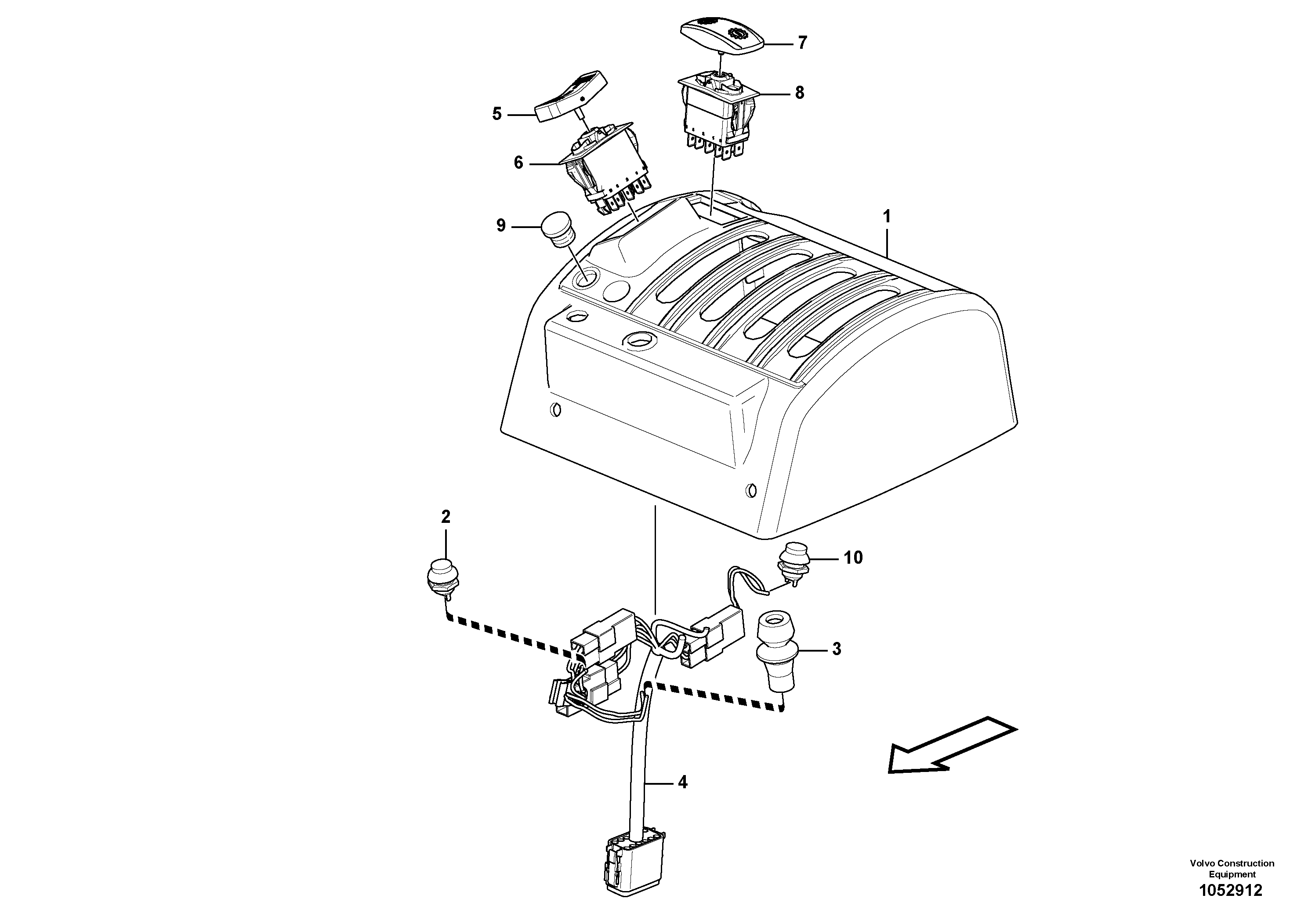 Схема запчастей Volvo L50F - 82561 Control Lever, 4 Lever L50F