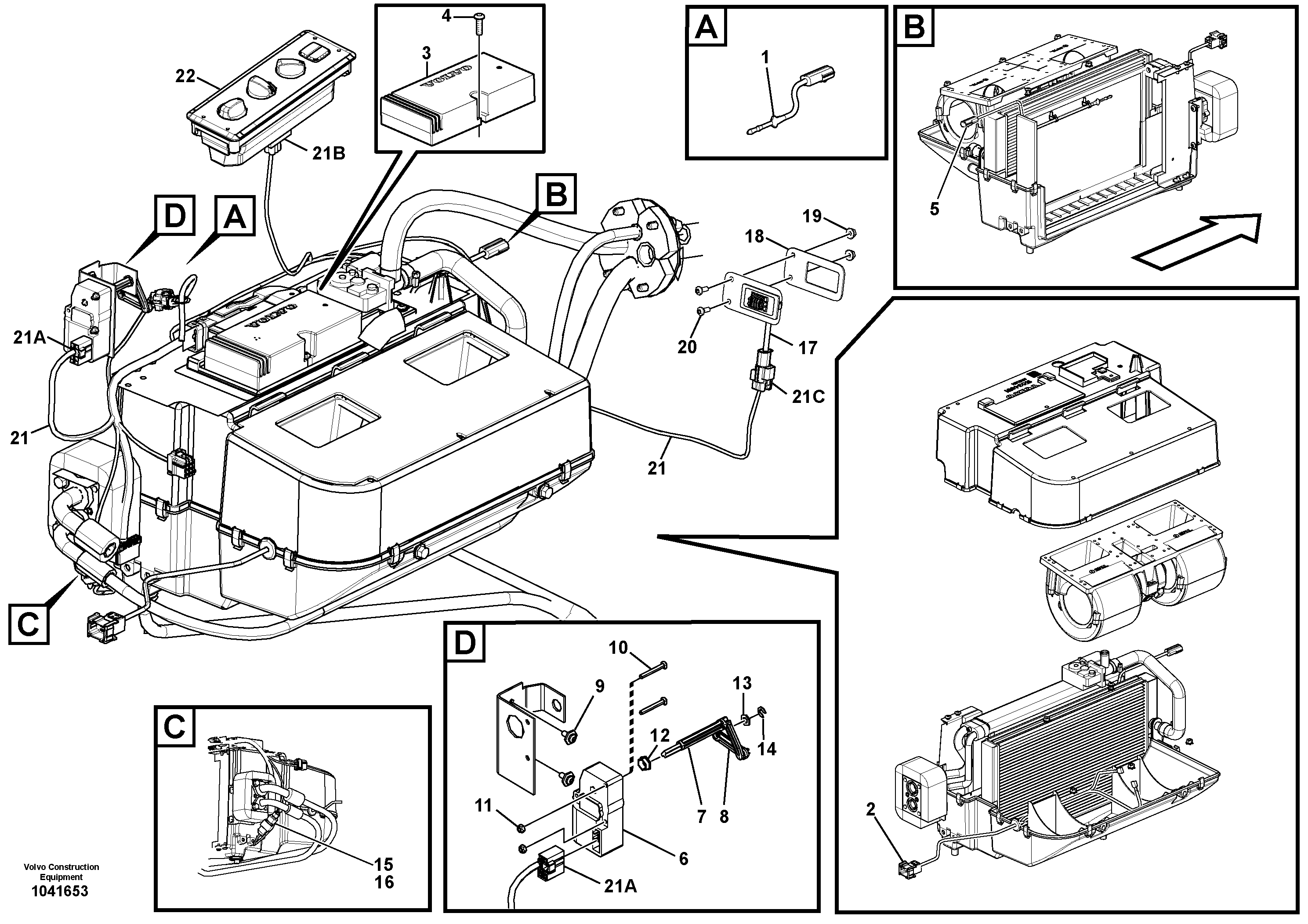 Схема запчастей Volvo L50F - 91582 Electrical equipment, air conditioning L50F