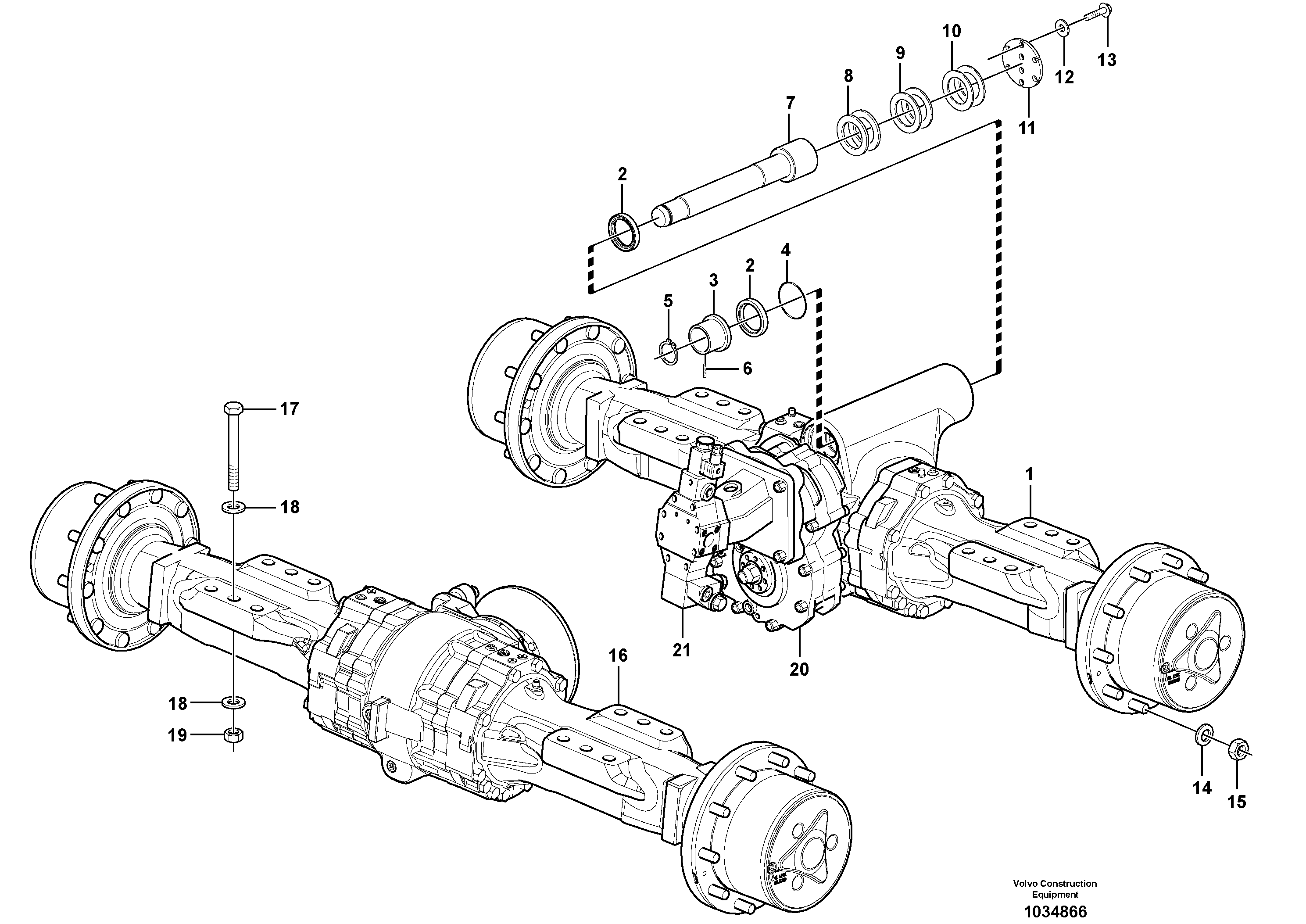 Схема запчастей Volvo L50F - 55254 Planet axles with fitting parts L50F