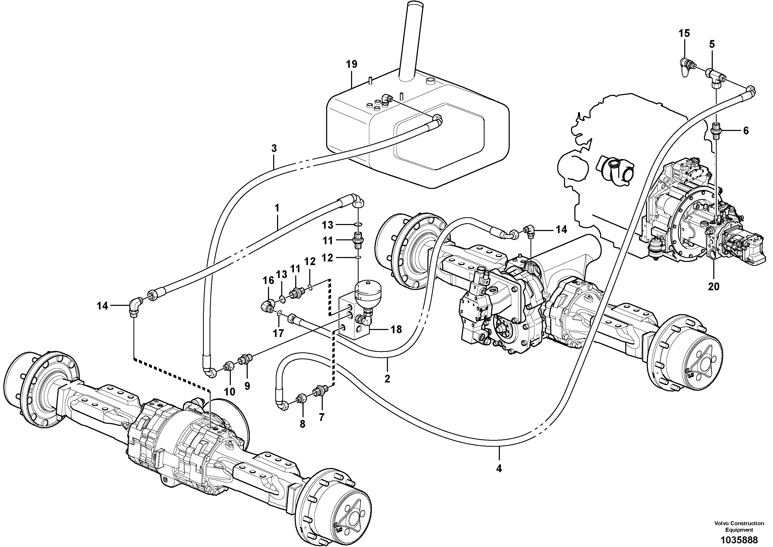 Схема запчастей Volvo L50F - 15908 Differential lock L50F