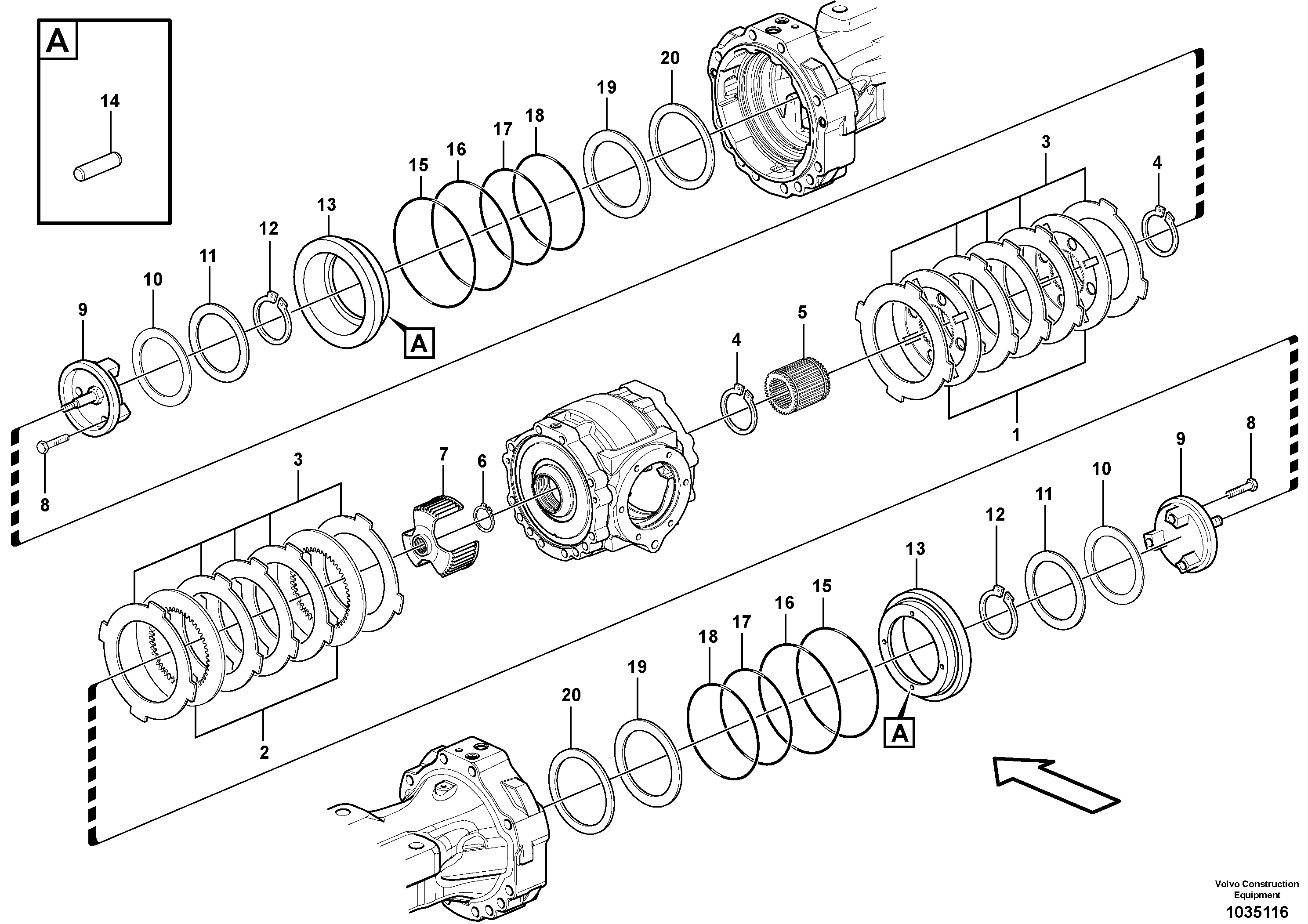 Схема запчастей Volvo L50F - 62384 Multi-disc brake, front L50F