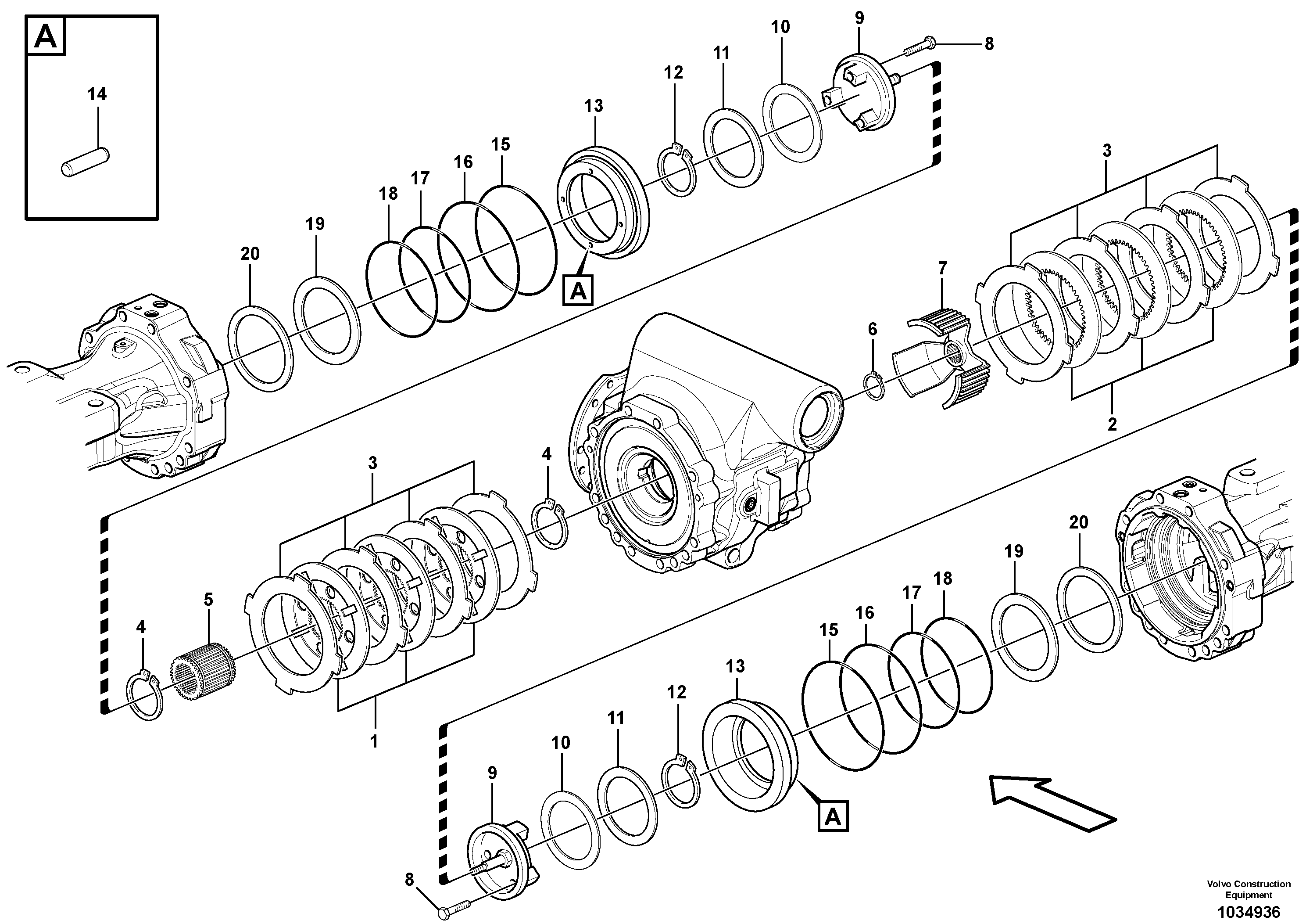 Схема запчастей Volvo L50F - 65674 Multi-disc brake, rear L50F