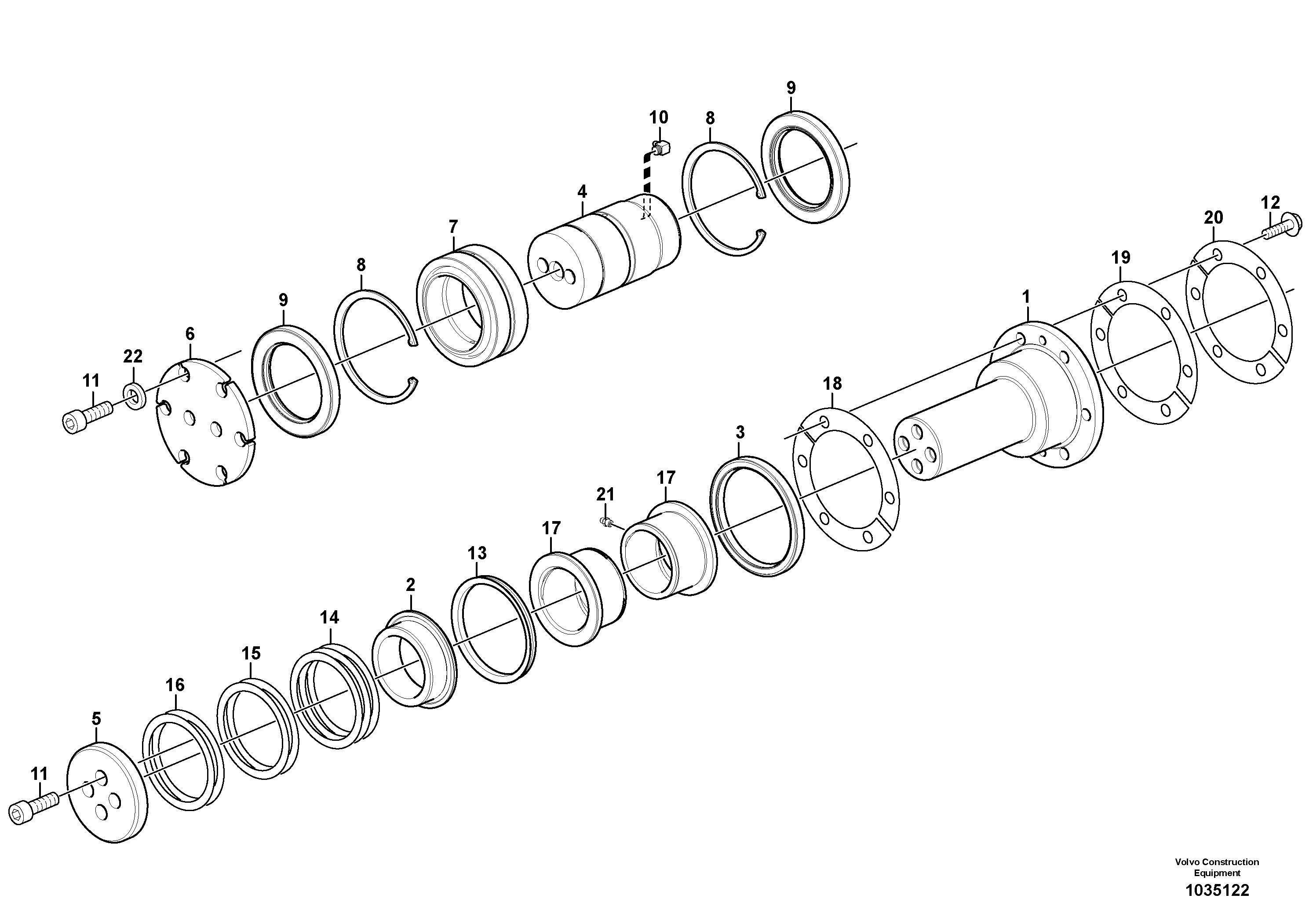 Схема запчастей Volvo L50F - 75445 Articulation point L50F