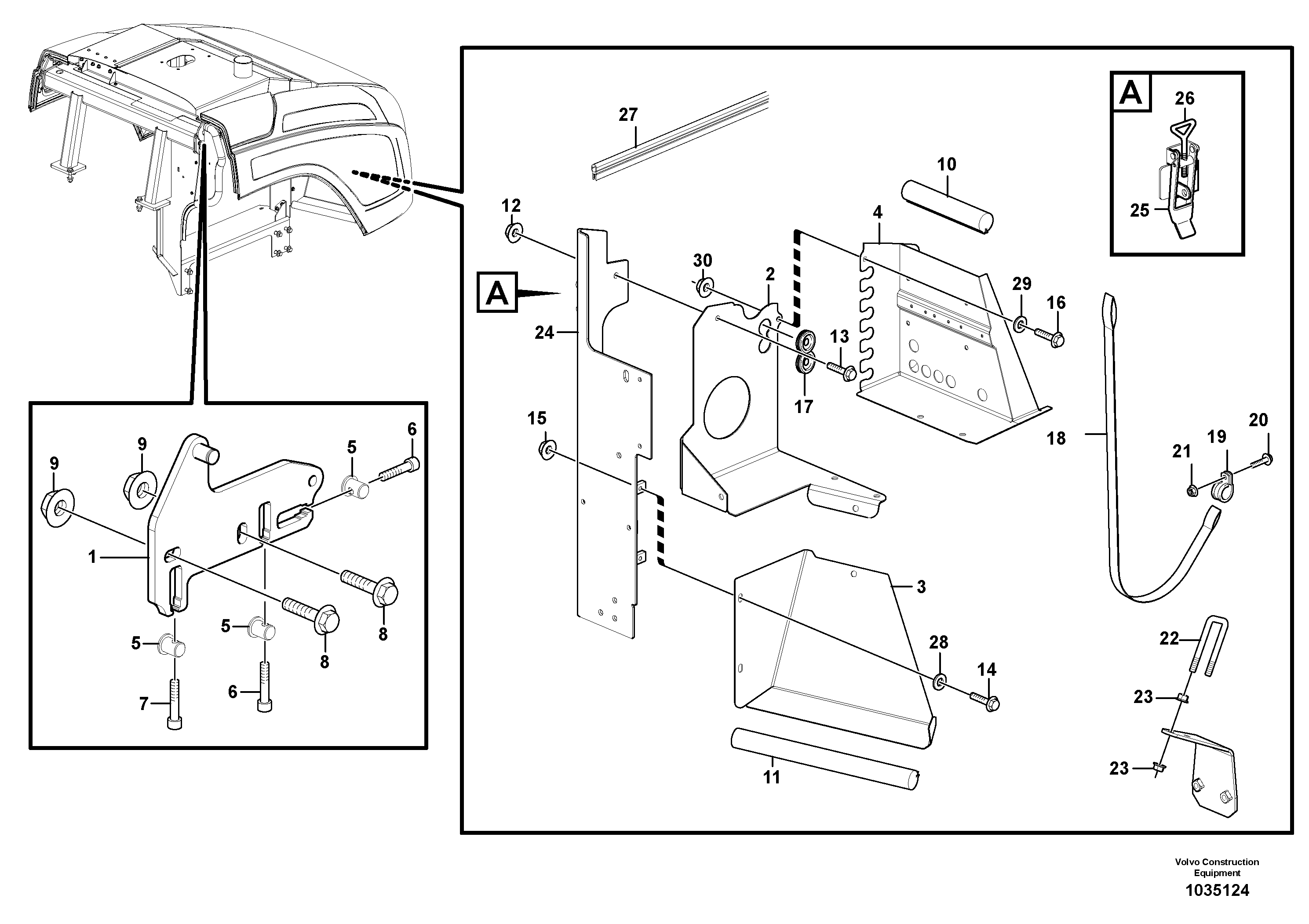 Схема запчастей Volvo L50F - 94849 Engine hood L50F