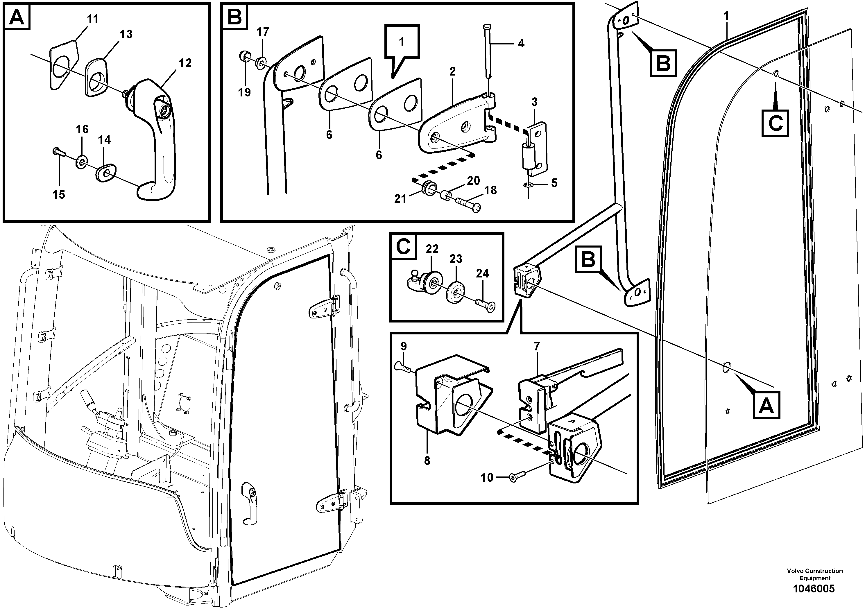 Схема запчастей Volvo L50F - 58615 Door L50F