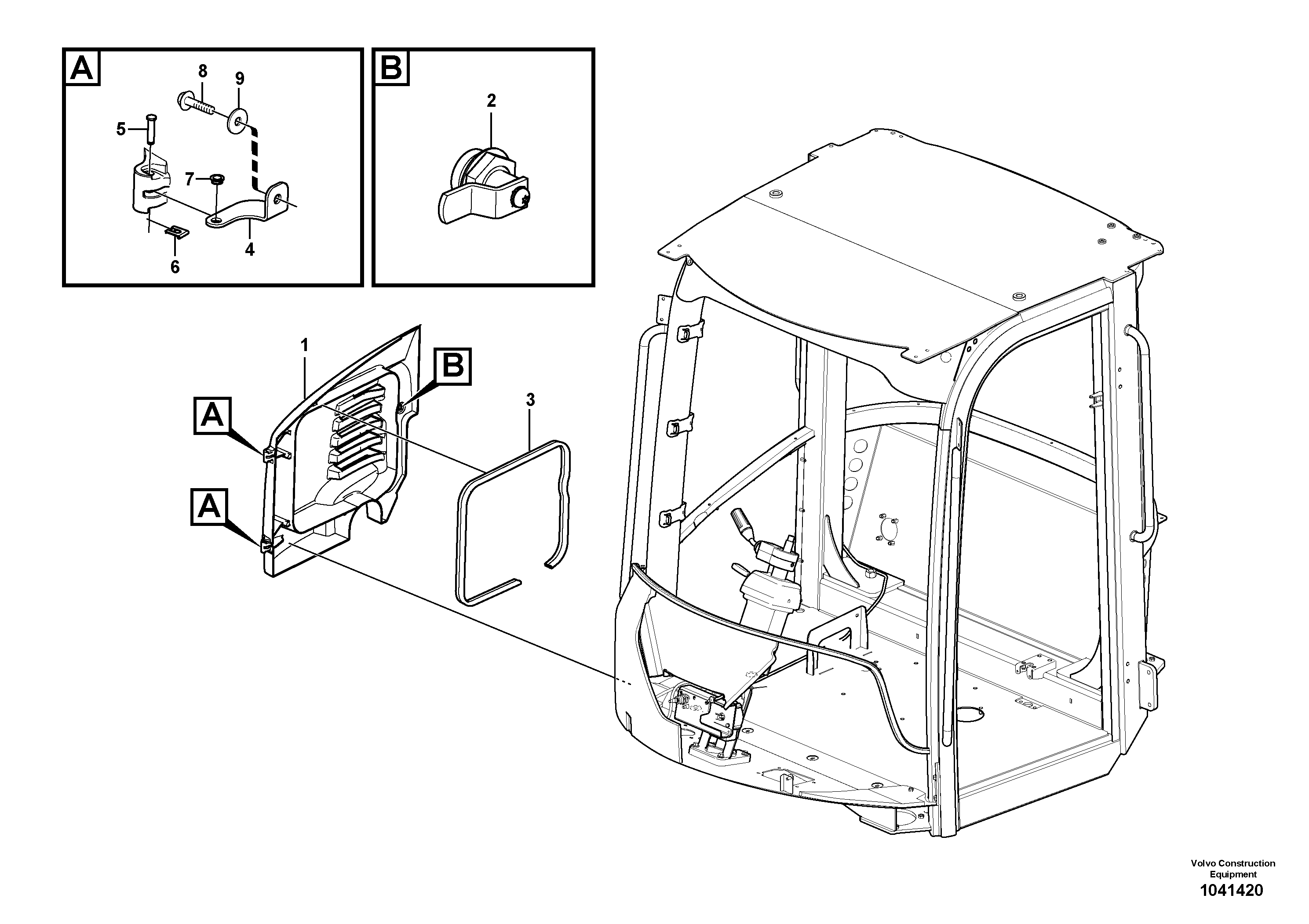 Схема запчастей Volvo L50F - 48743 Filter cover L50F