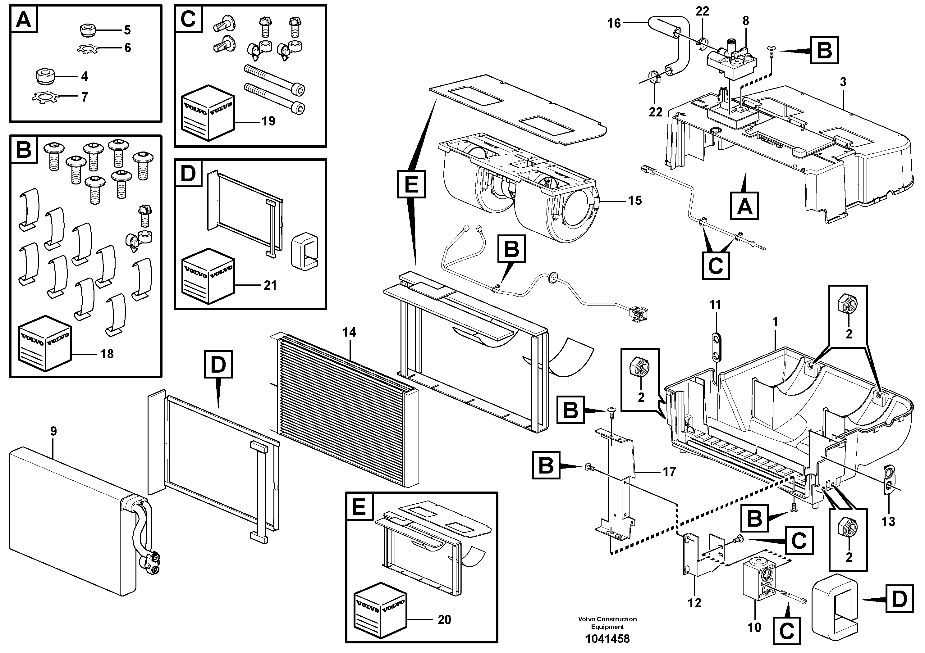 Схема запчастей Volvo L50F - 90554 Air conditioning, climate unit L50F