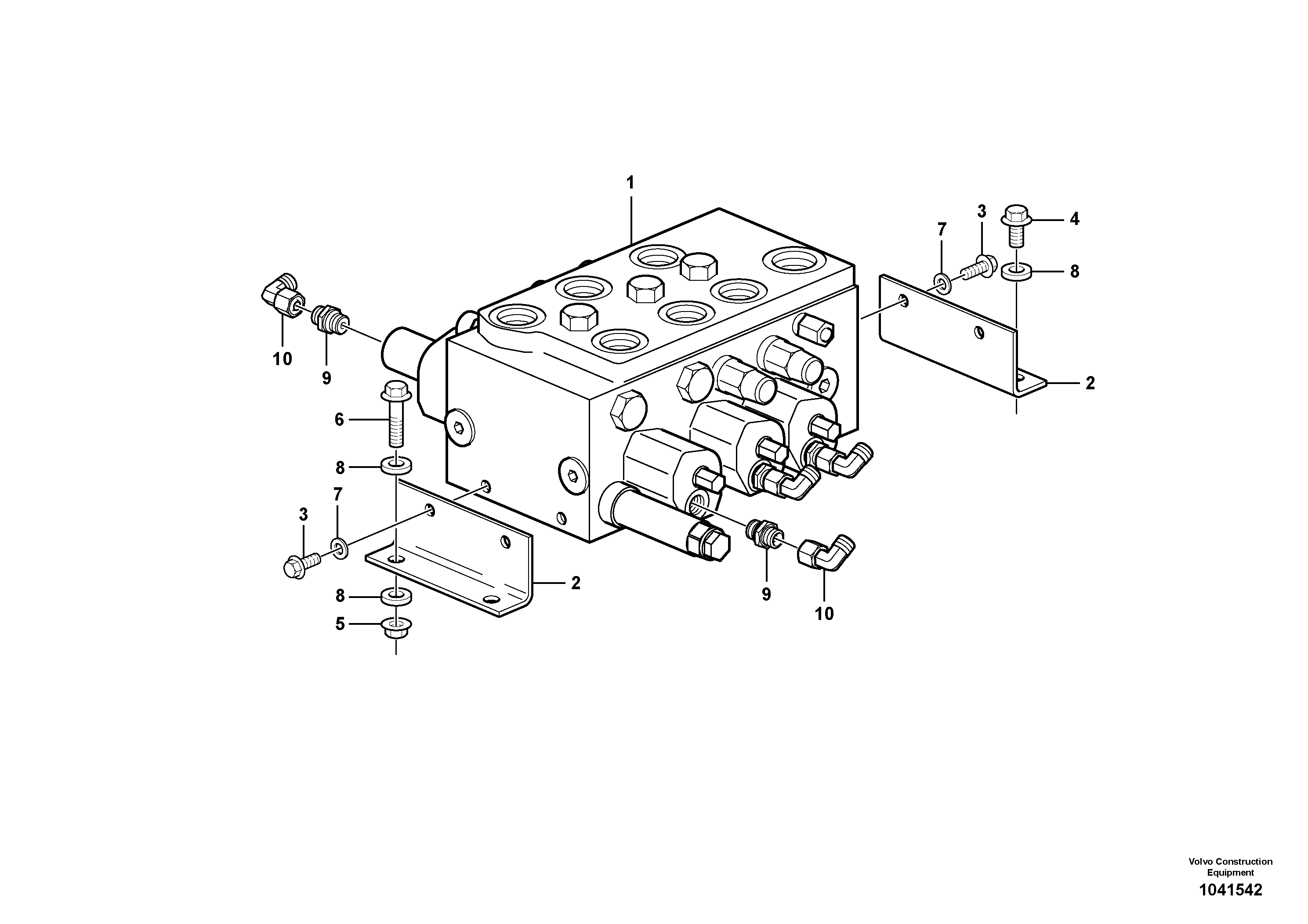 Схема запчастей Volvo L50F - 43734 Control valve with fitting parts L50F