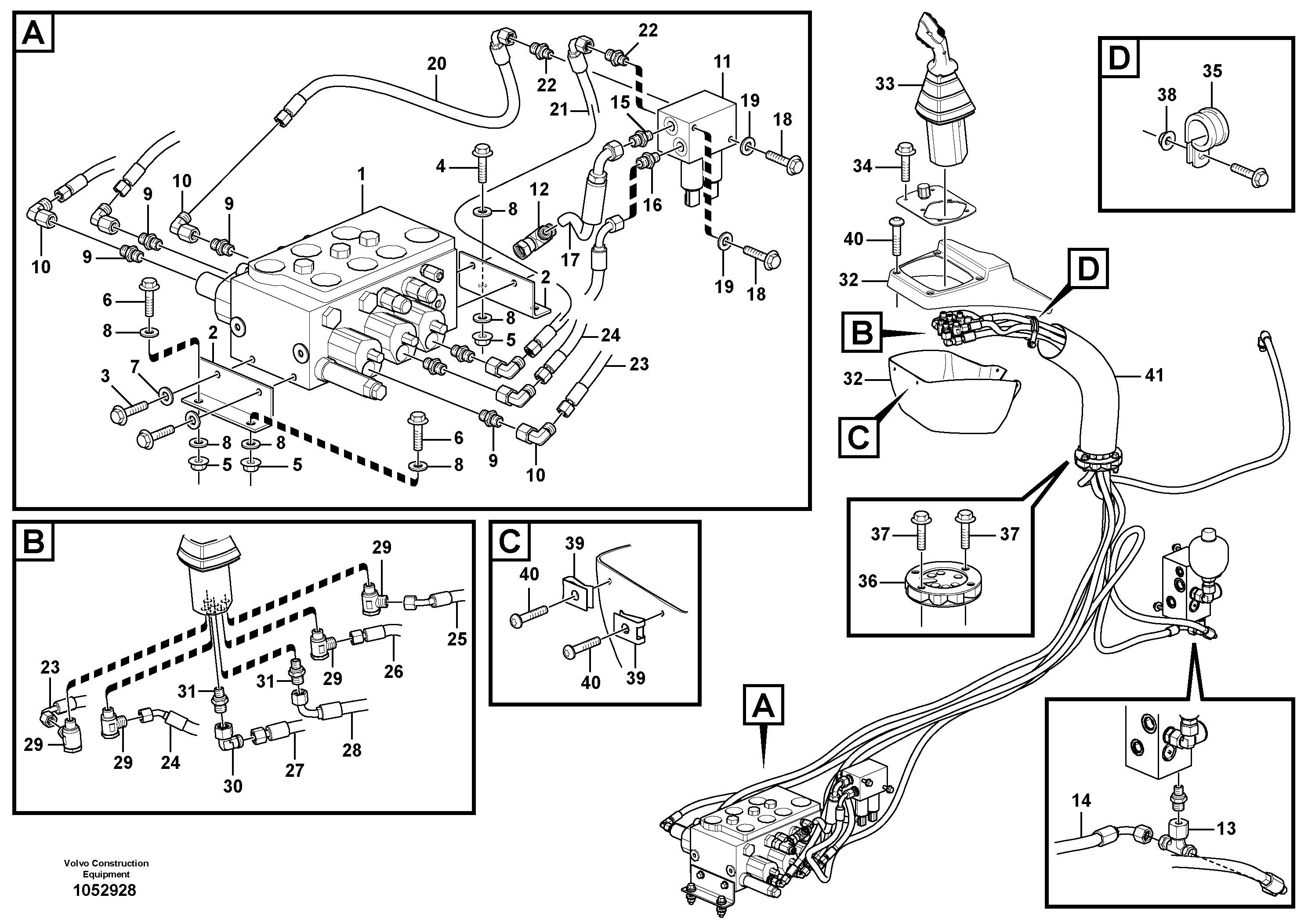 Схема запчастей Volvo L50F - 64268 Control lines L50F