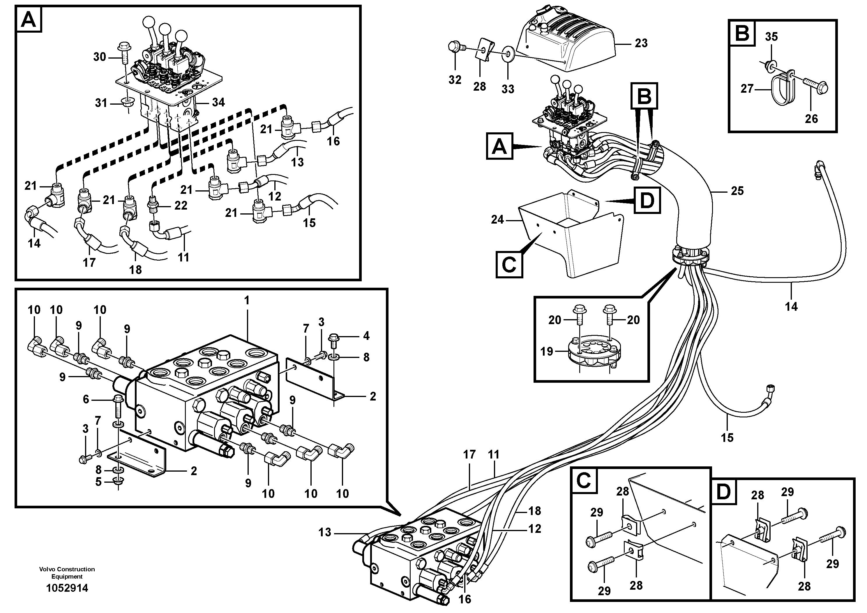 Схема запчастей Volvo L50F - 91027 Control lines L50F