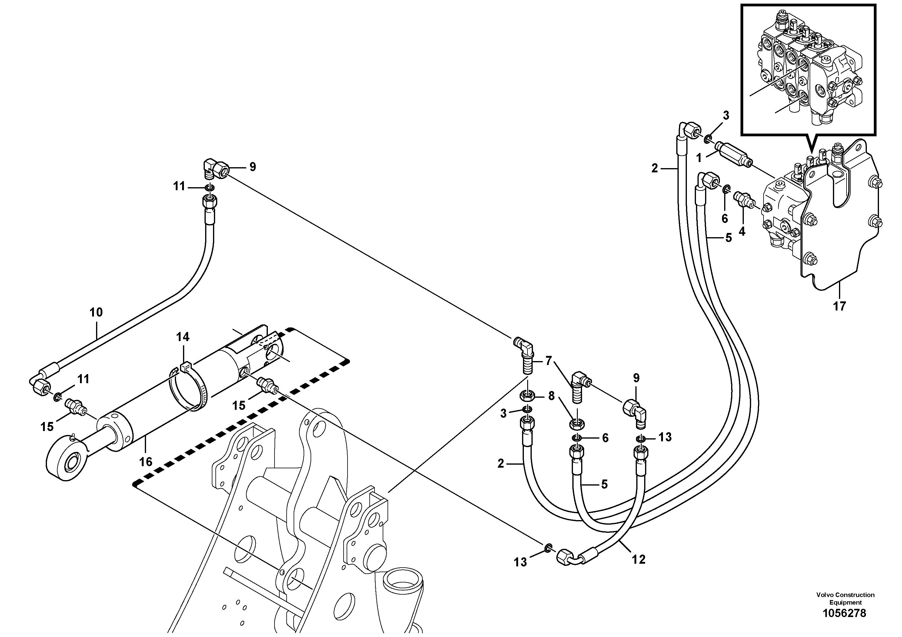 Схема запчастей Volvo L20F - 45963 Hydraulic lines - lift hydraulic L20F