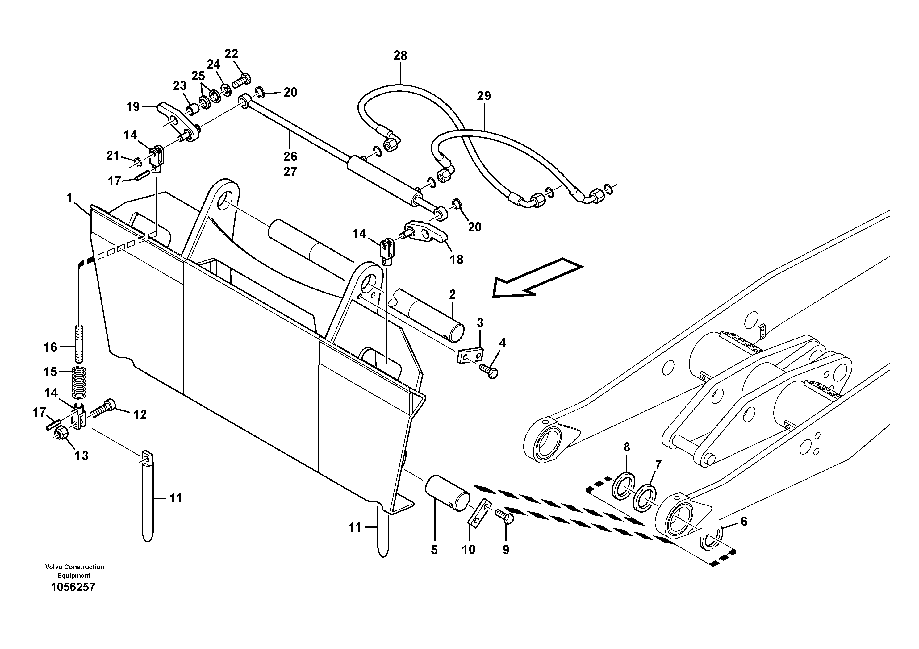 Схема запчастей Volvo L20F - 44711 Attachment mounting plate - Skid Steer attachments L20F