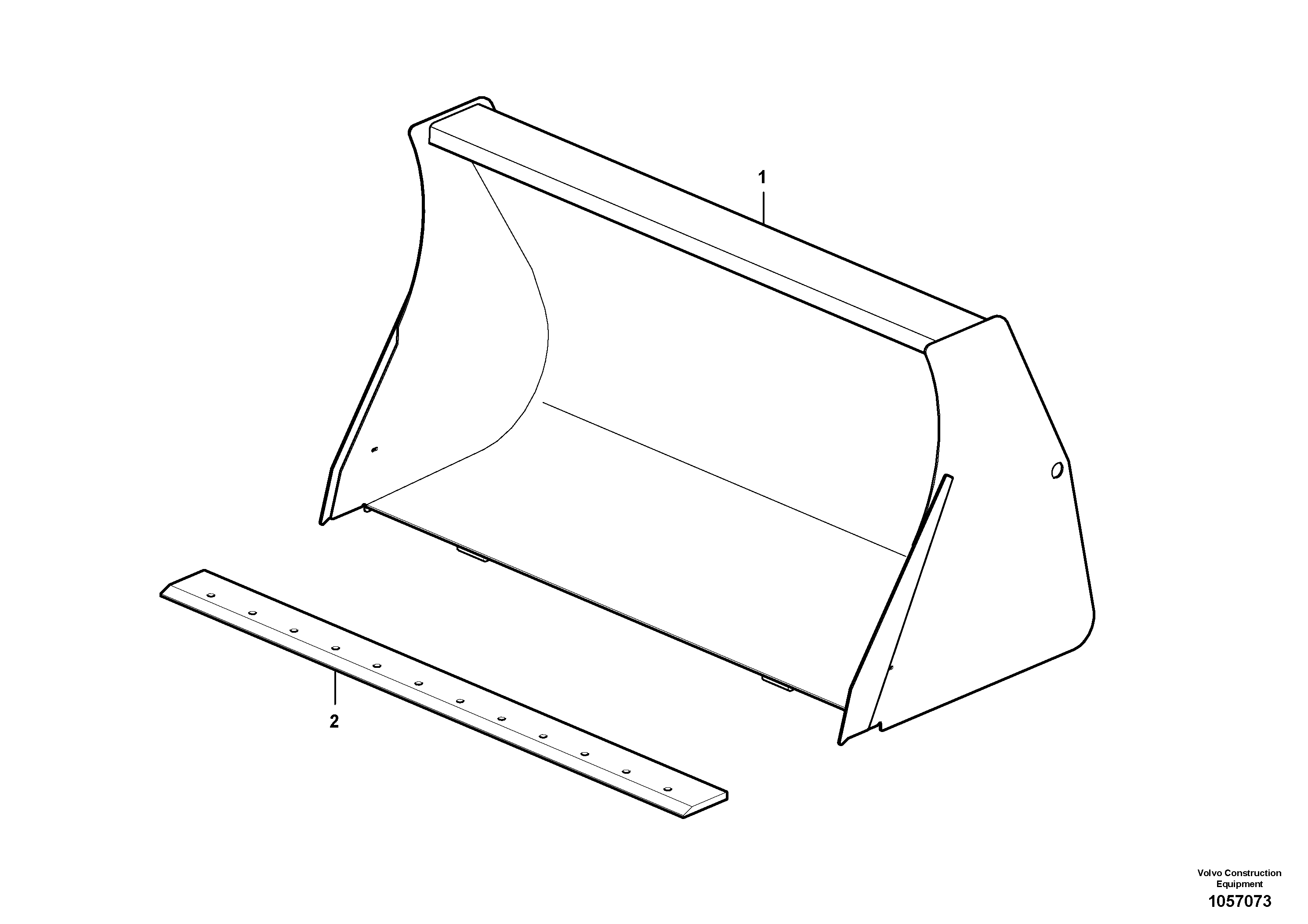 Схема запчастей Volvo L20F - 99153 Bucket, straight lip without teeth ATTACHMENTS ATT. COMPACT WHEEL LOADERS GEN. F