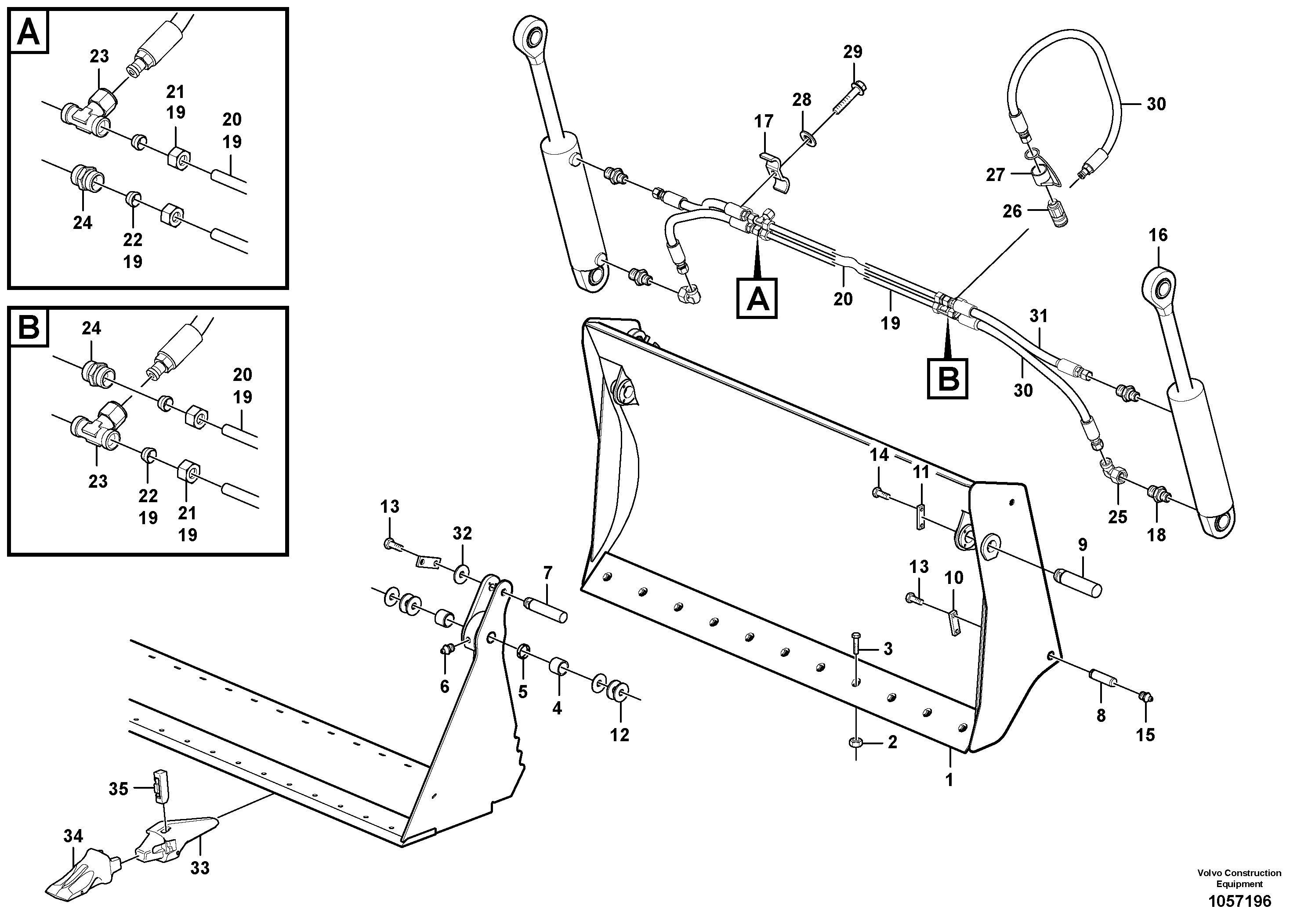 Схема запчастей Volvo L20F - 106984 Multi-purpose bucket ATTACHMENTS ATT. COMPACT WHEEL LOADERS GEN. F