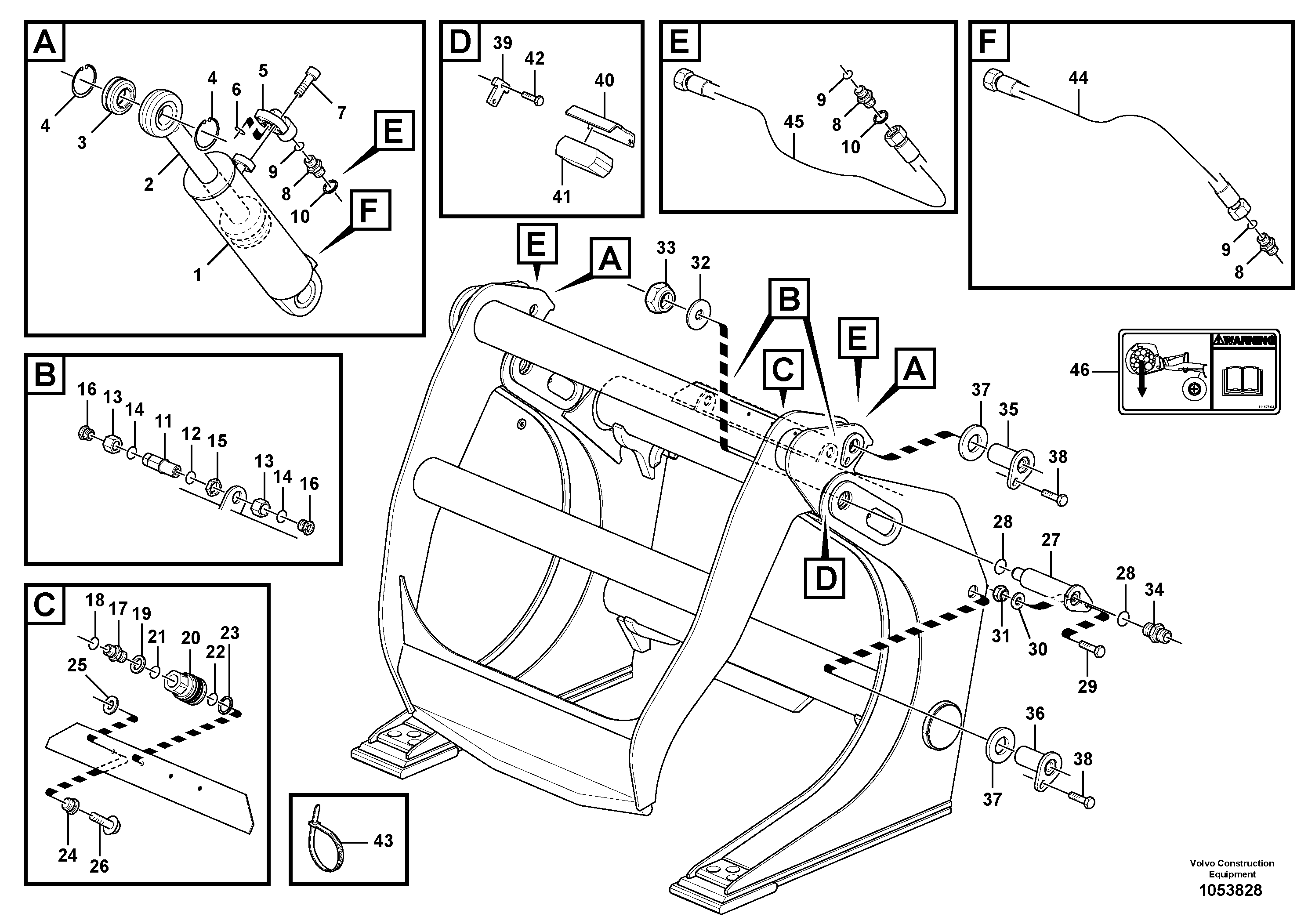 Схема запчастей Volvo L20F - 106852 Timber handling tool ATTACHMENTS ATT. COMPACT WHEEL LOADERS GEN. F