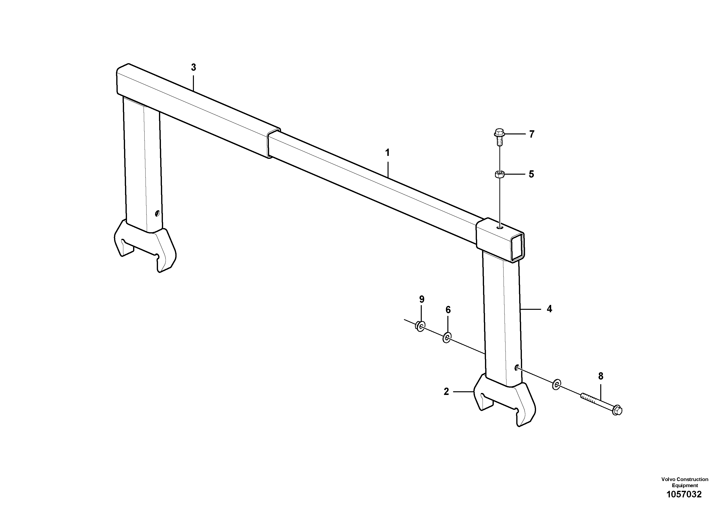 Схема запчастей Volvo L20F - 106715 Fork frame extension ATTACHMENTS ATT. COMPACT WHEEL LOADERS GEN. F