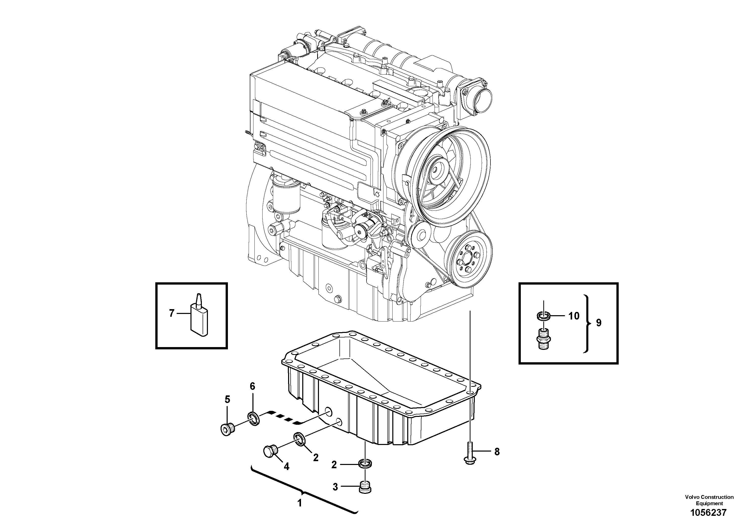 Схема запчастей Volvo L20F - 62207 Oil sump L20F