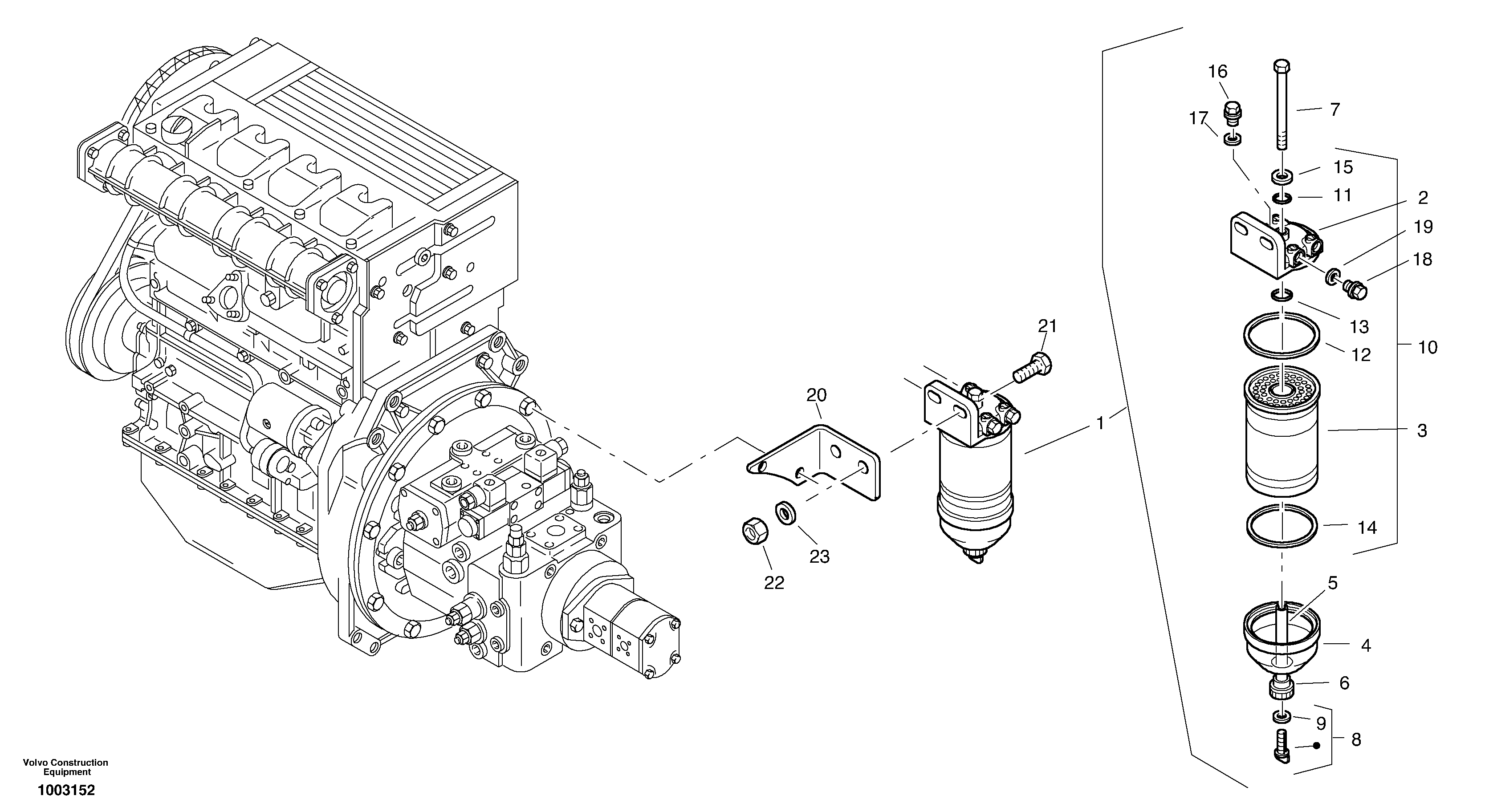 Схема запчастей Volvo L20F - 57183 Filter - Water separator L20F