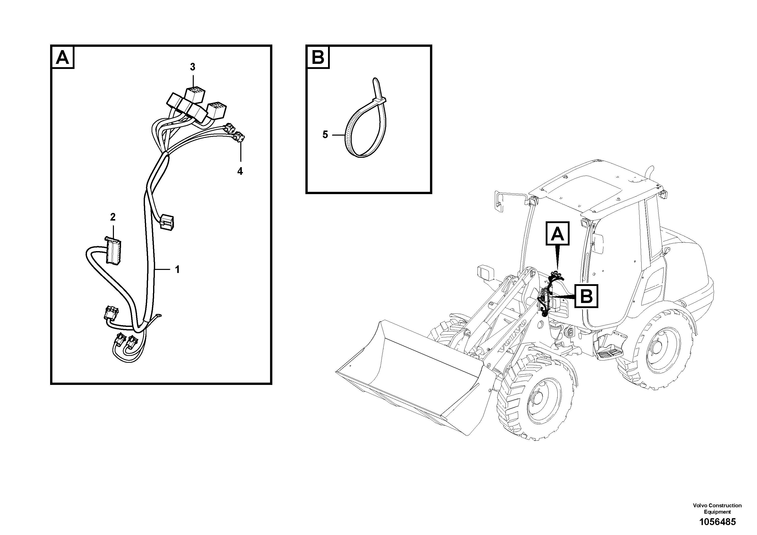 Схема запчастей Volvo L20F - 30354 Cable harnesses, control panel L20F