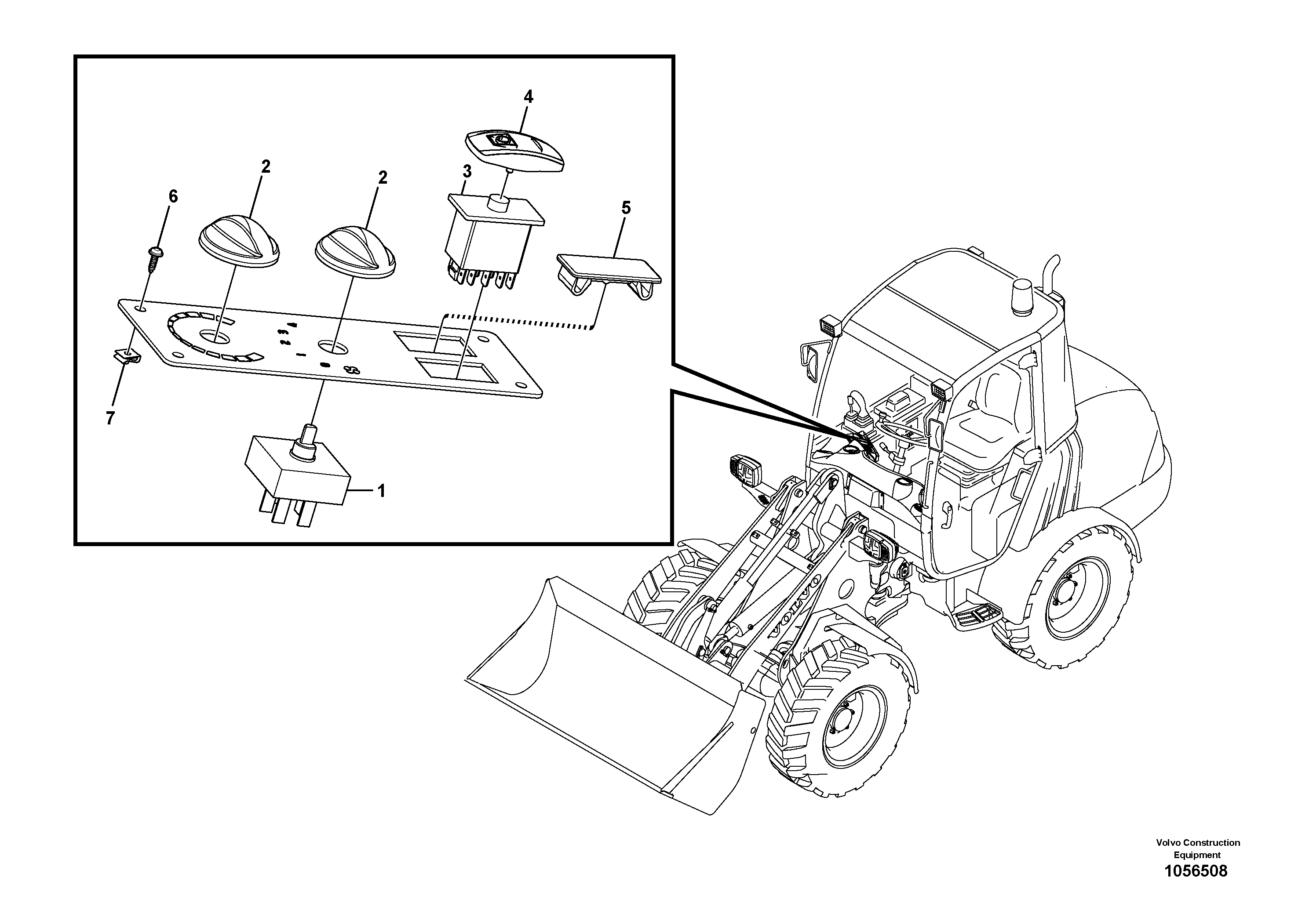Схема запчастей Volvo L20F - 29188 Control panel L20F