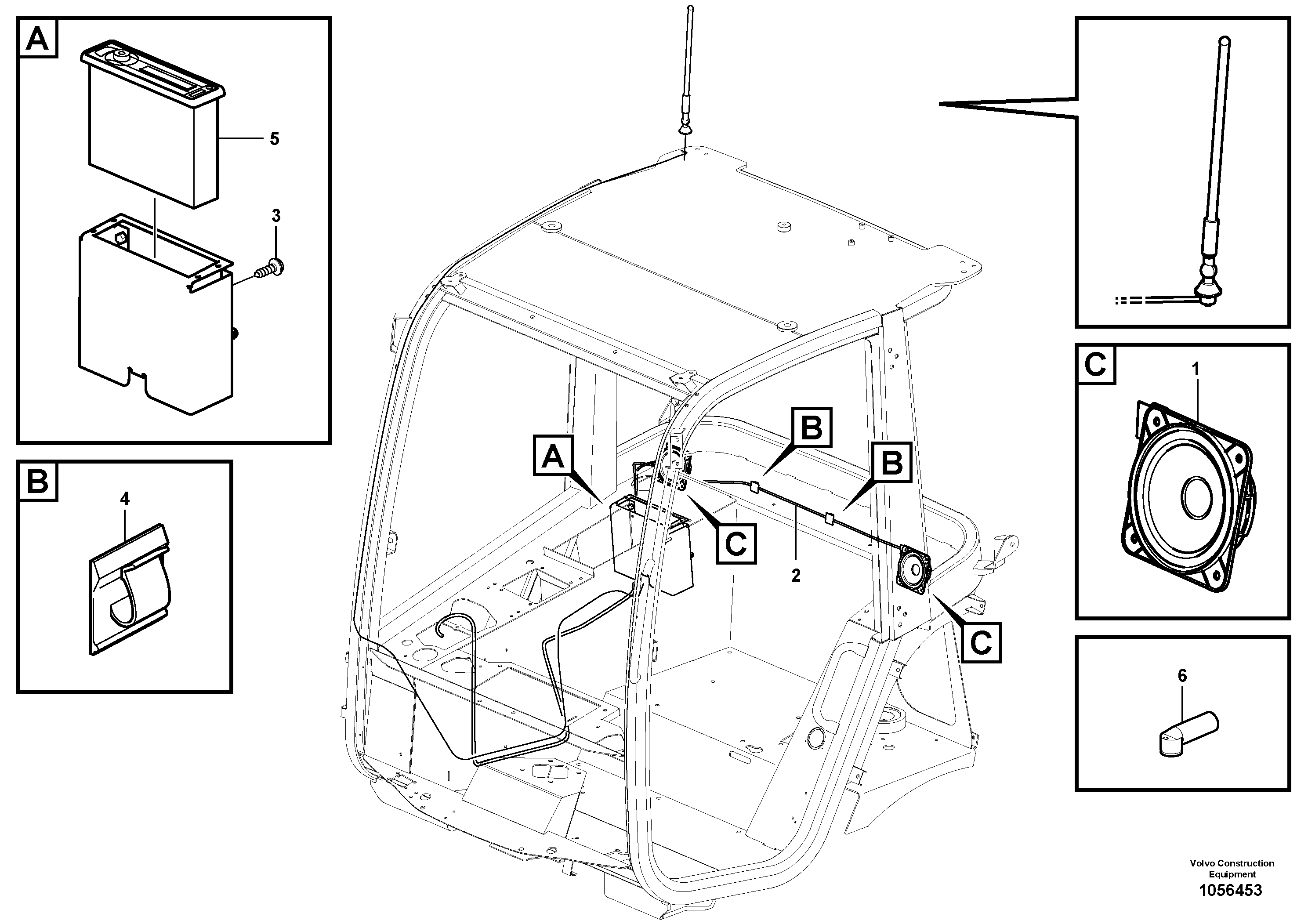 Схема запчастей Volvo L20F - 29189 Radio kit L20F