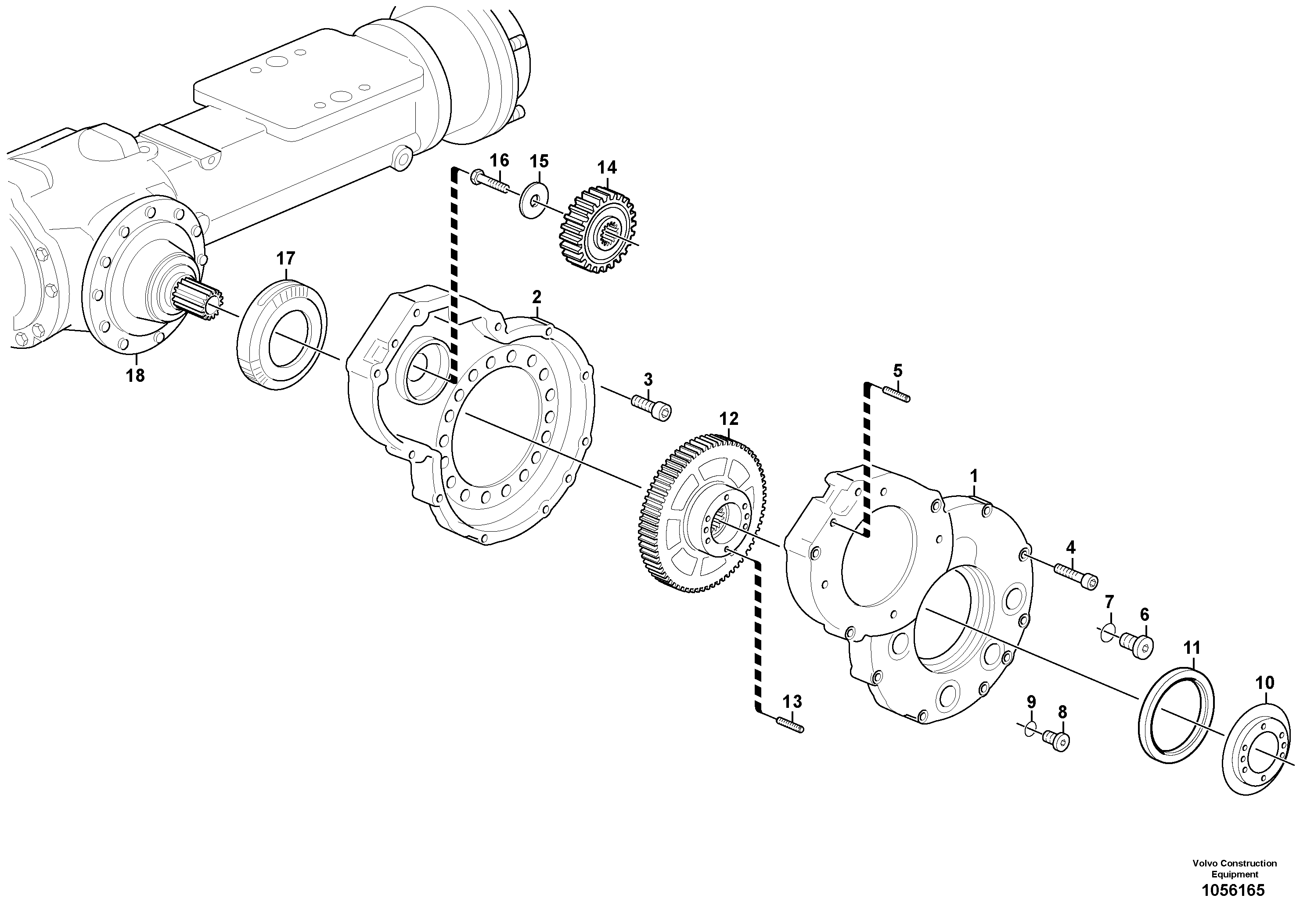 Схема запчастей Volvo L20F - 29190 Transfer gear box L20F