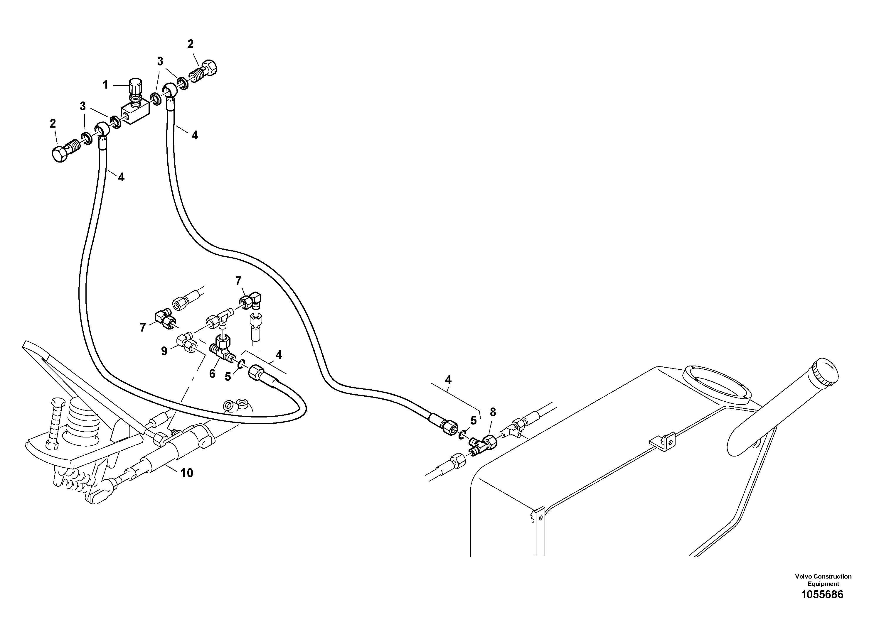 Схема запчастей Volvo L20F - 37046 Hand inching control L20F
