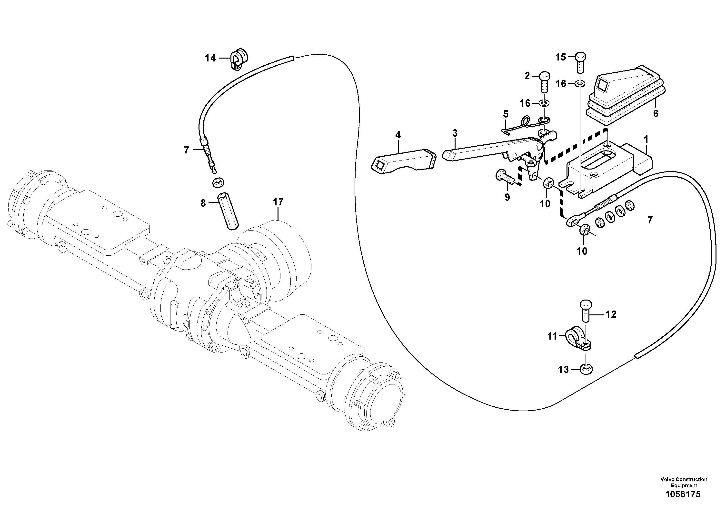 Схема запчастей Volvo L20F - 38949 Hand brake L20F