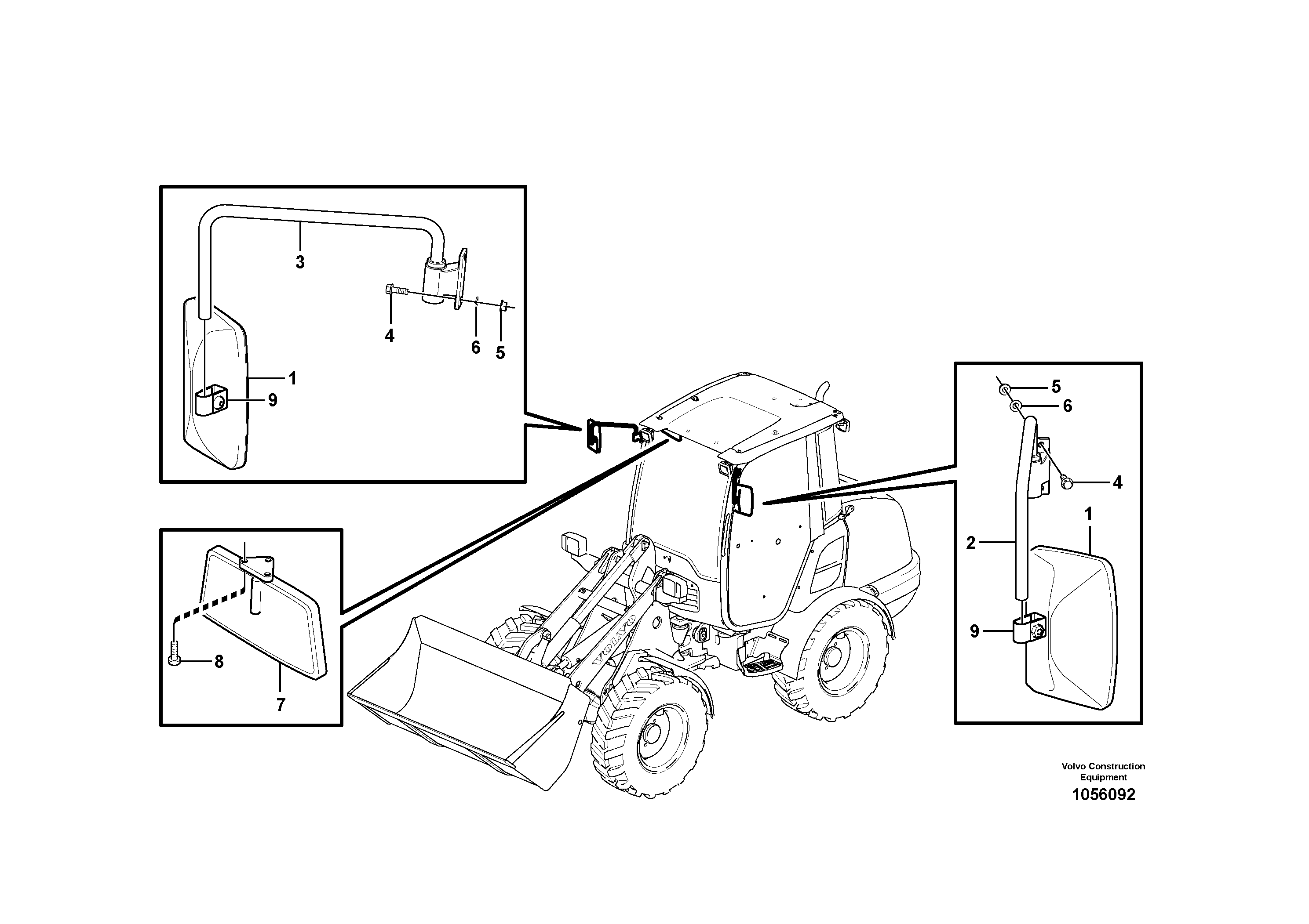 Схема запчастей Volvo L20F - 78034 Rear view mirror L20F