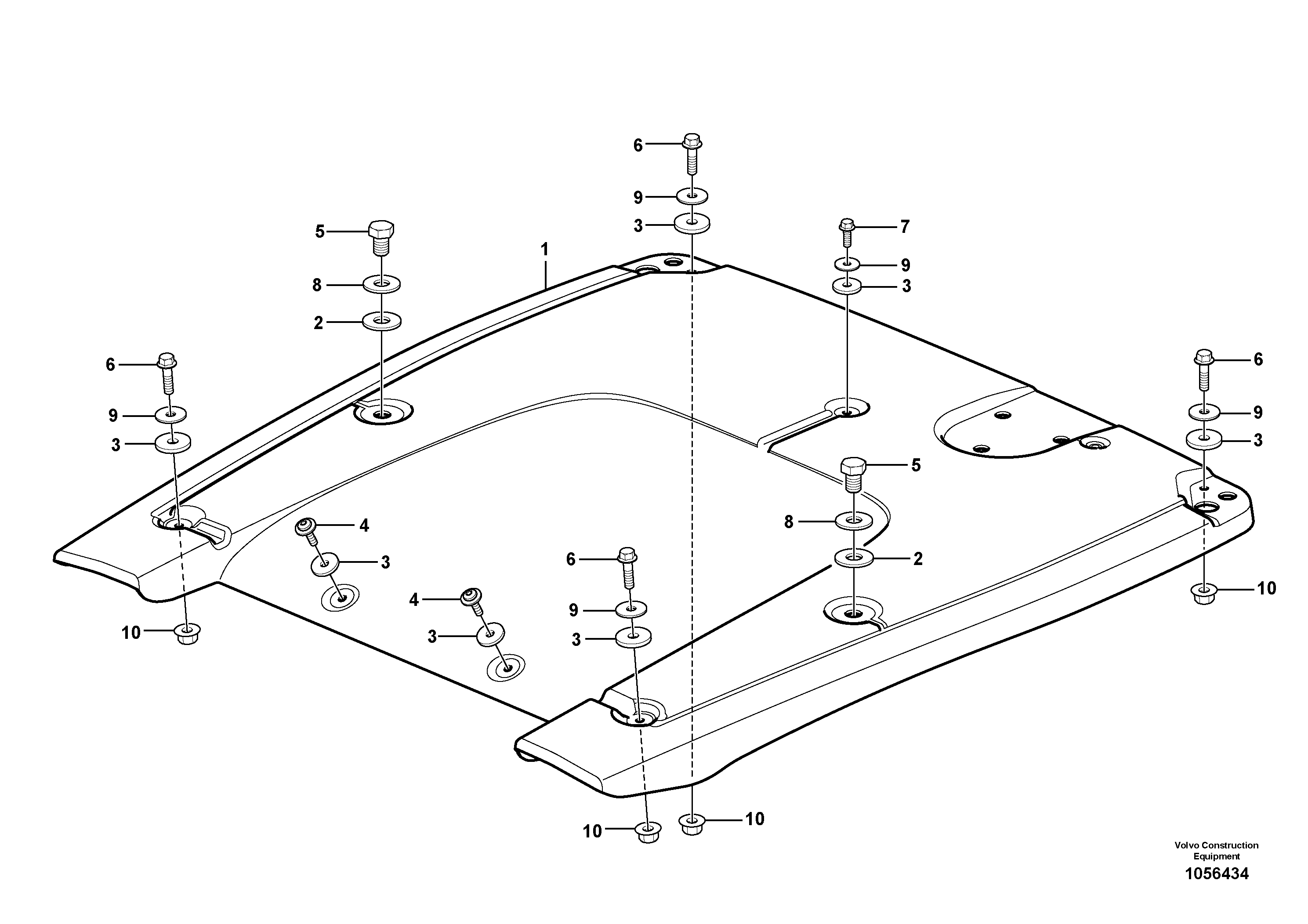 Схема запчастей Volvo L25F - 46765 Roof Cover L25F