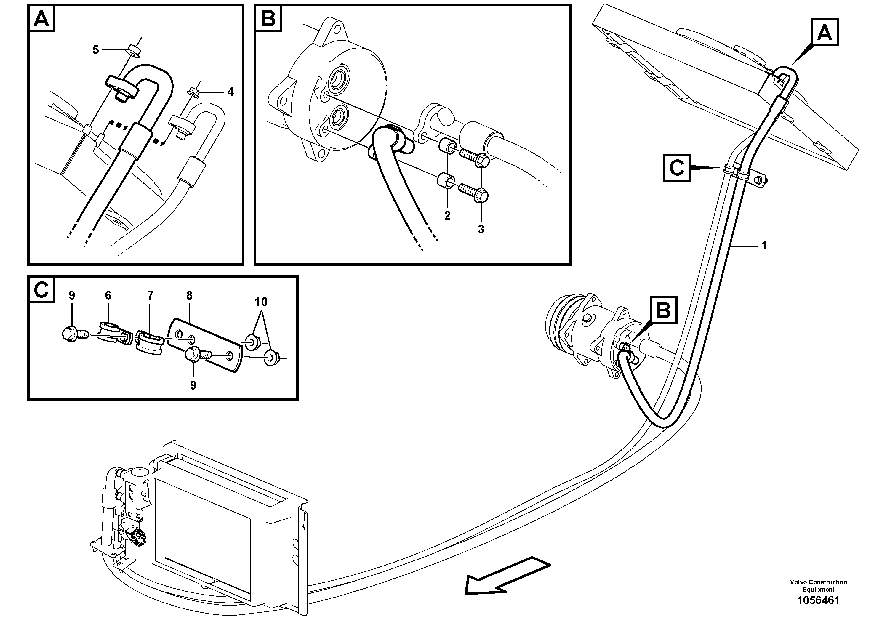 Схема запчастей Volvo L25F - 91074 Pipes - Air-conditioning system L25F