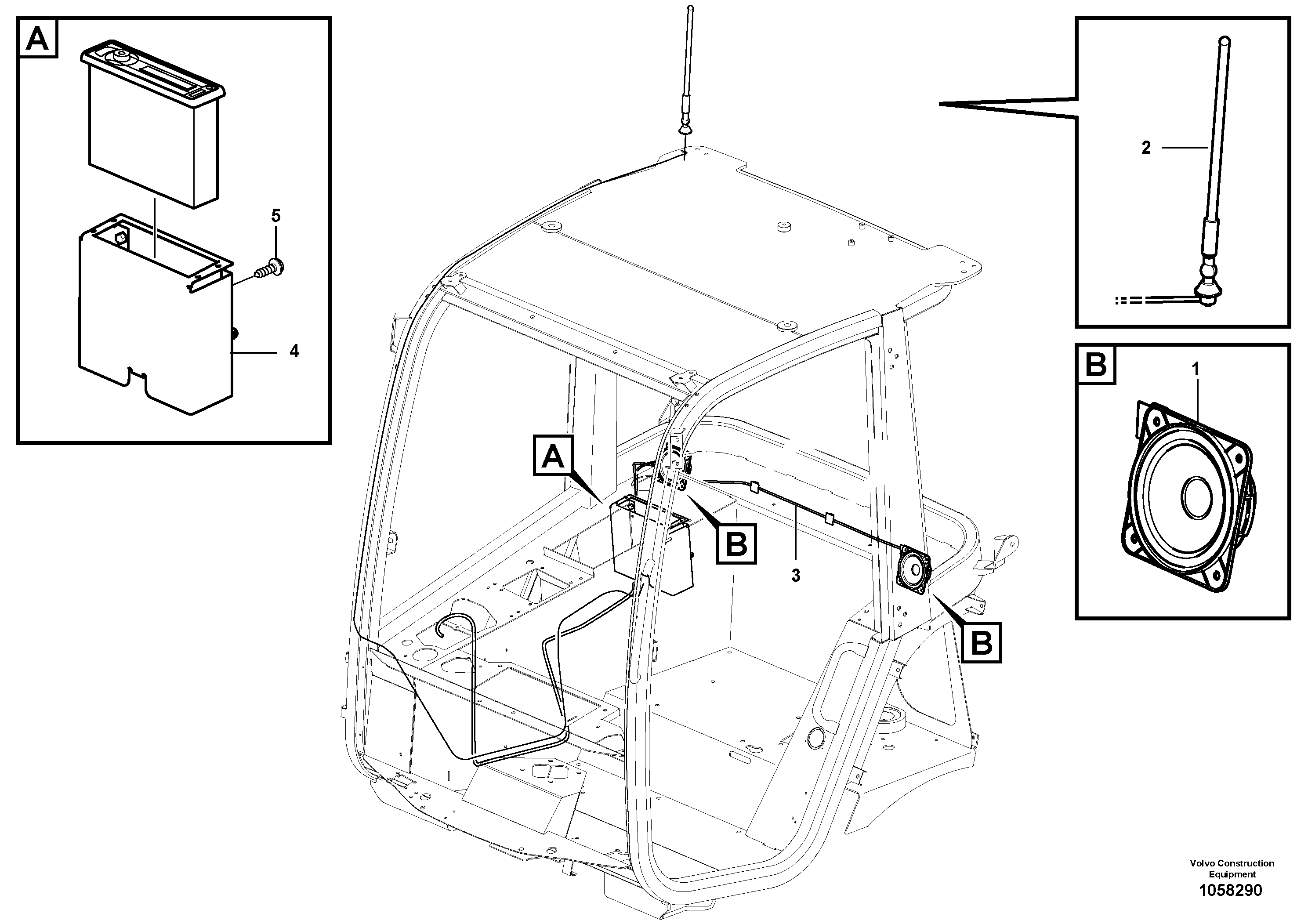 Схема запчастей Volvo L25F - 92758 Radio installation L25F