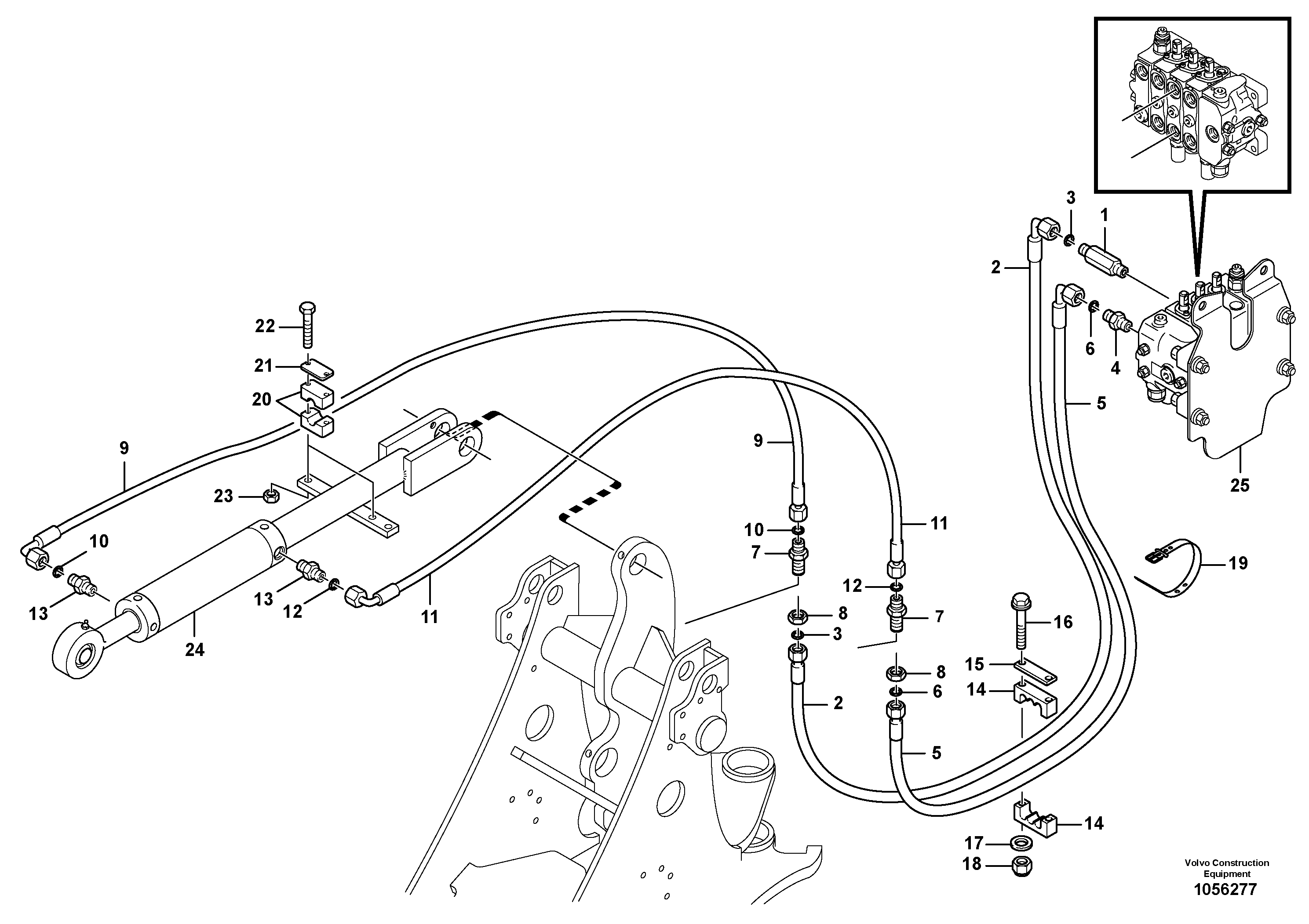 Схема запчастей Volvo L25F - 41947 Hydraulic lines - tilt hydraulic L25F