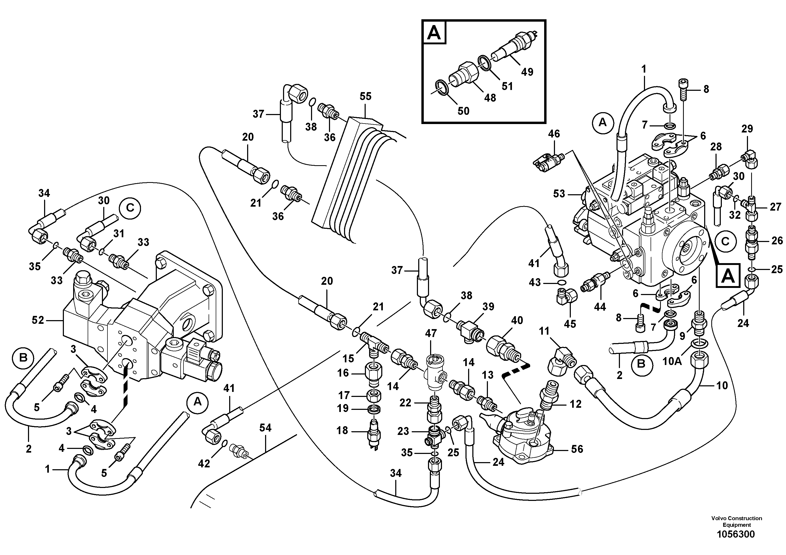Схема запчастей Volvo L25F - 42934 Lines - hydrostatic drive L25F